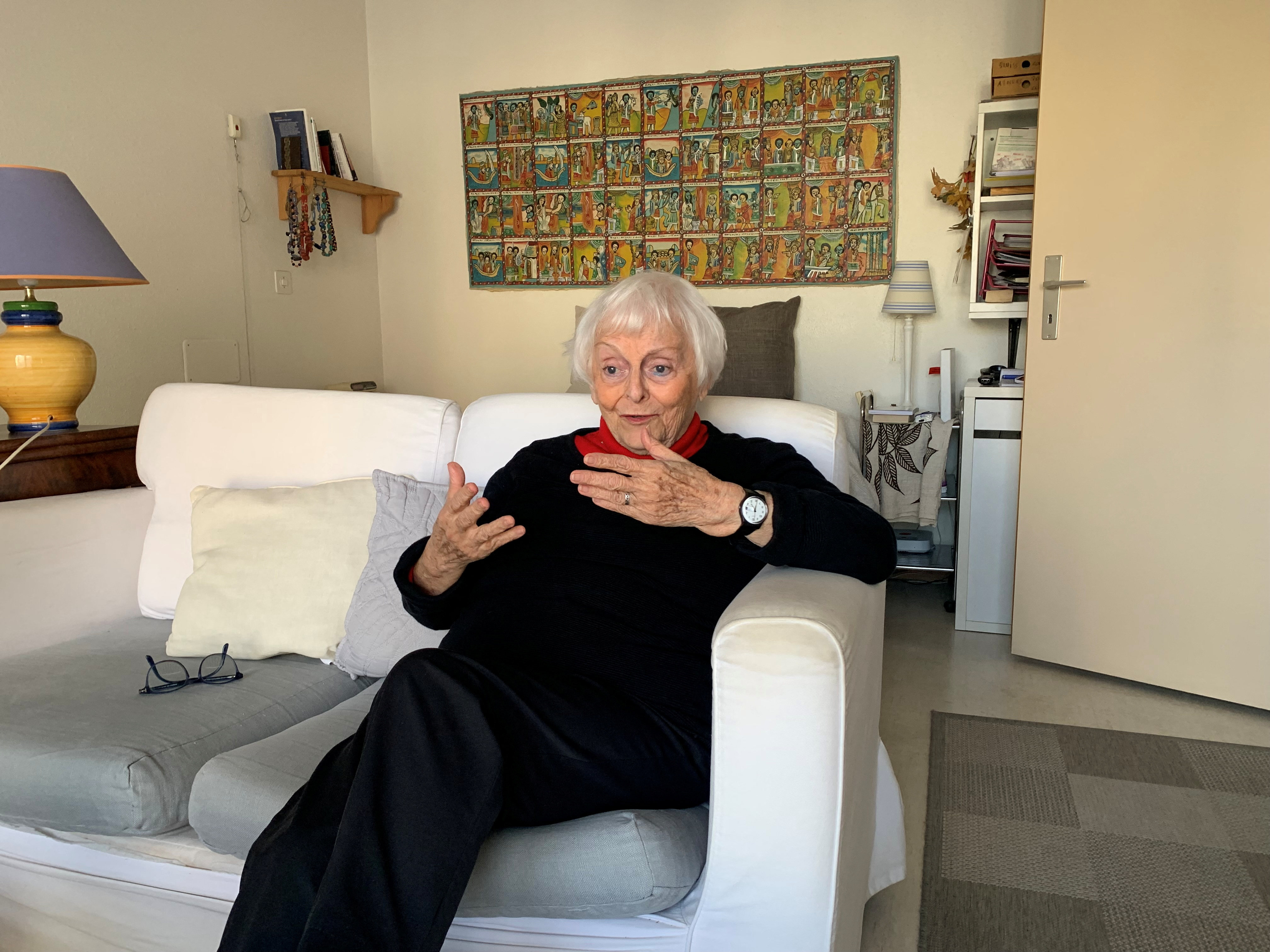 Marie-Eve Volkoff, 85, is suing the Swiss government in the first climate action case to be brought before the European Court of Human Rights. Photo: Reuters