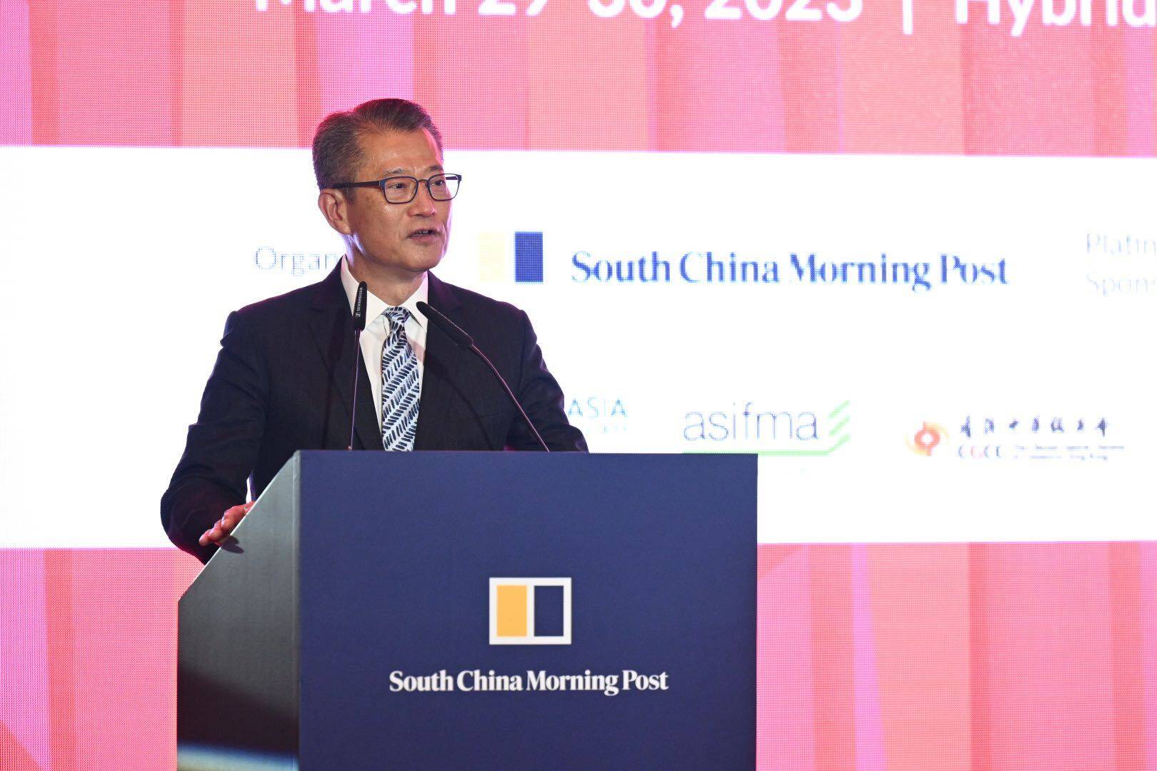 Hong Kong Financial Secretary Paul Chan Mo-po speaks at the SCMP’s China Conference: Southeast Asia on Wednesday in Singapore. Photo: Handout