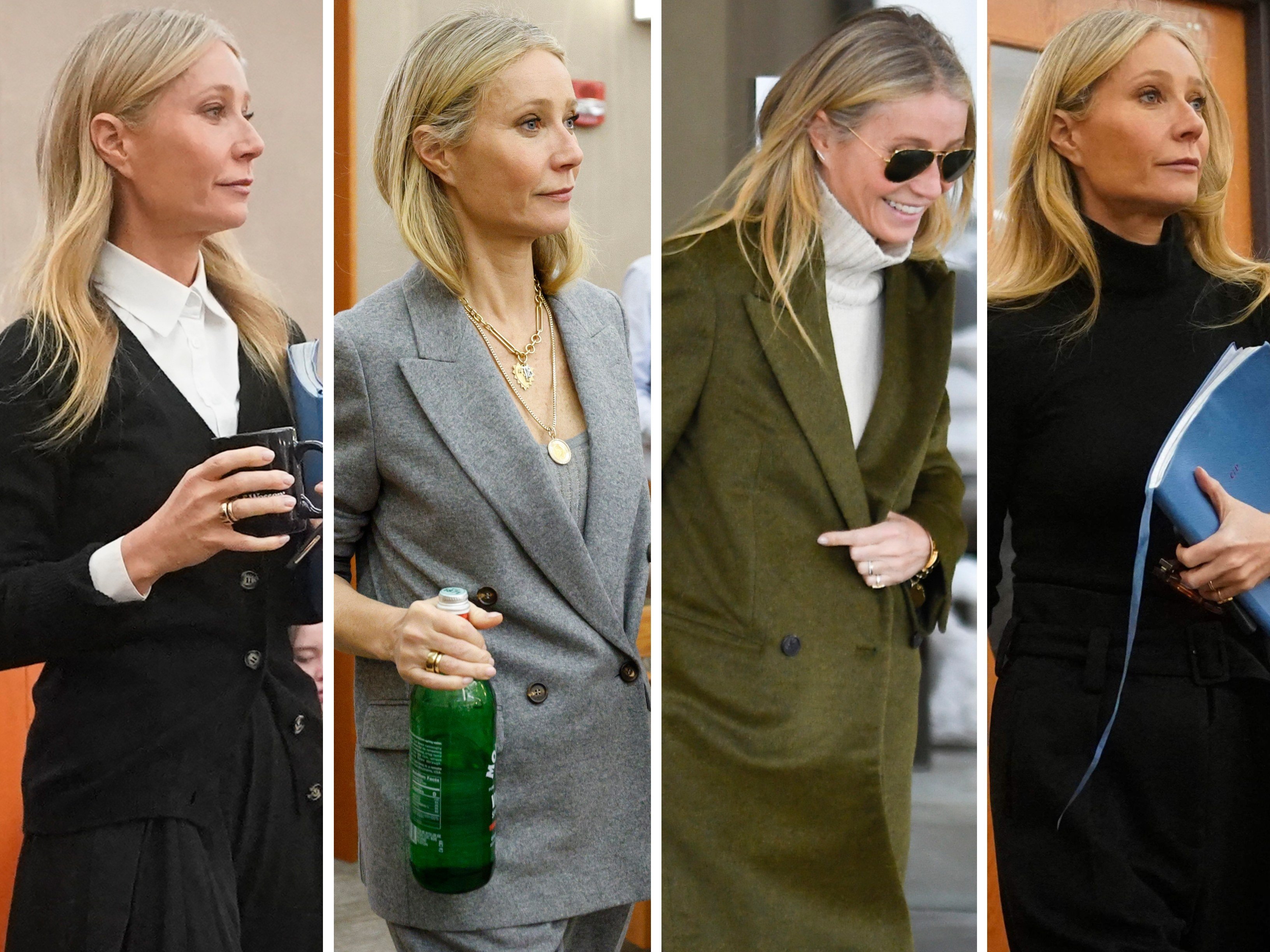 Gwyneth Paltrow showed off her soft power dressing skills during her civil court case involving a 2016 ski accident. Photos: AP, AFP
