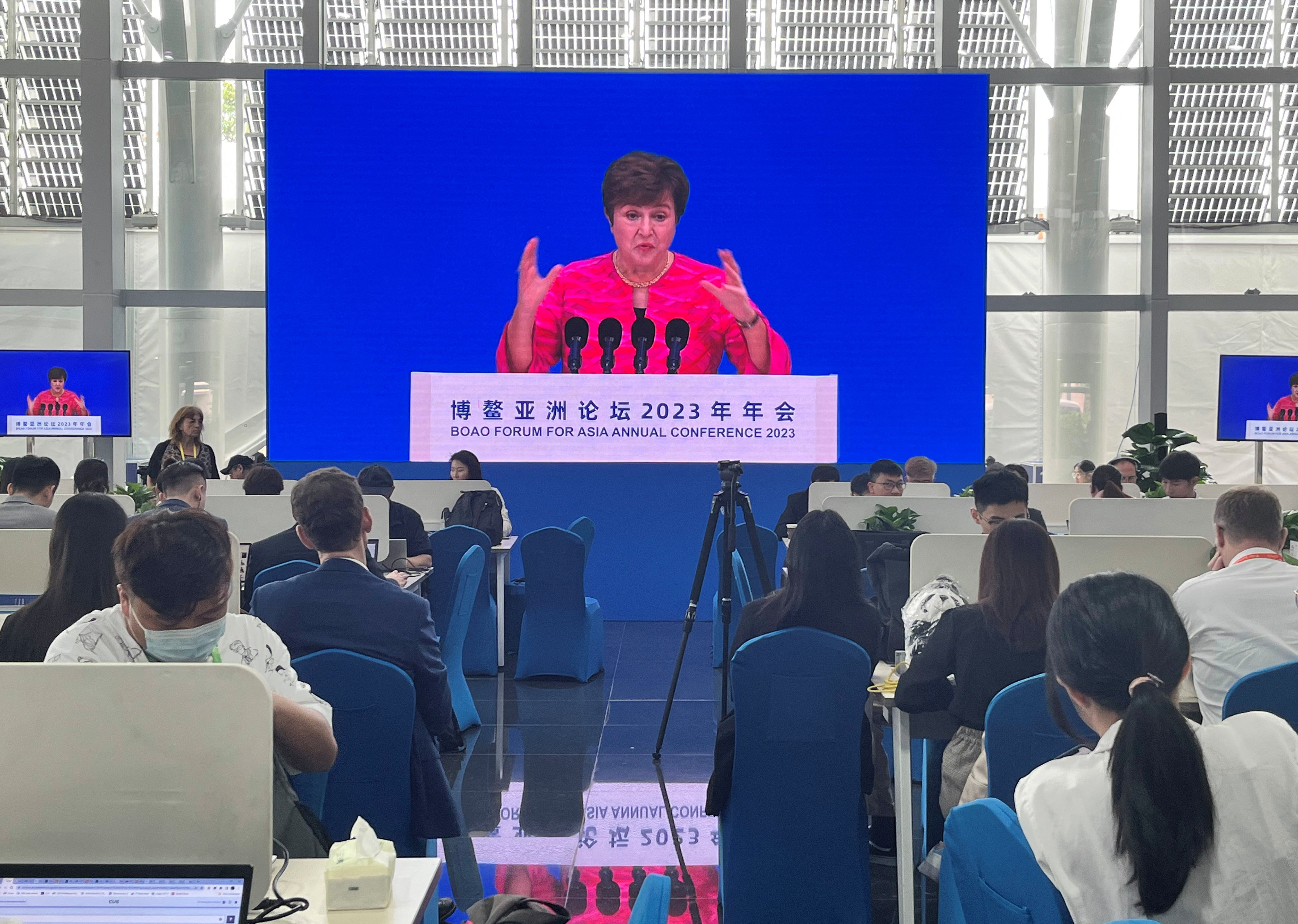 International Monetary Fund (IMF) managing director Kristalina Georgieva delivering a speech at the opening ceremony of the Boao Forum for Asia. Photo: Reuters