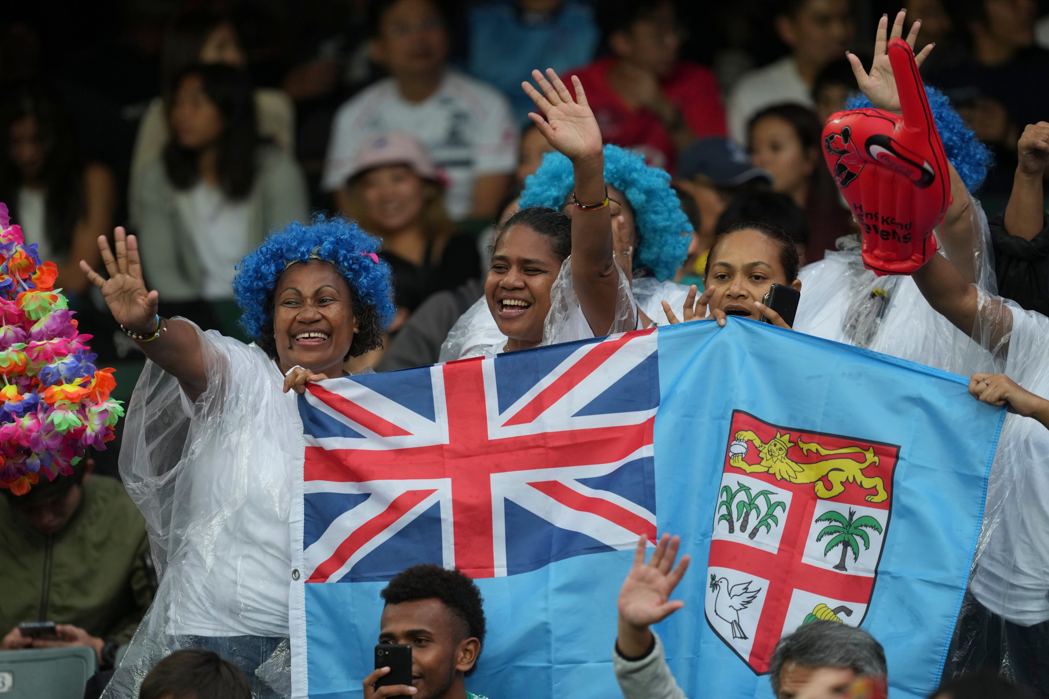 Fiji fans during the Cathay/HSBC Hong Kong Sevens on Friday. Photo: Sam Tsang