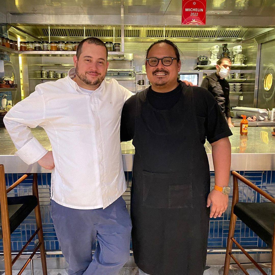 Ricardo Chaneton (left) and Jordy Navarra of Manila’s Toyo Eatery at Mono in Hong Kong. The chefs served a four-hands dinner - and compared notes on their cultural and culinary influences Photo: Mono