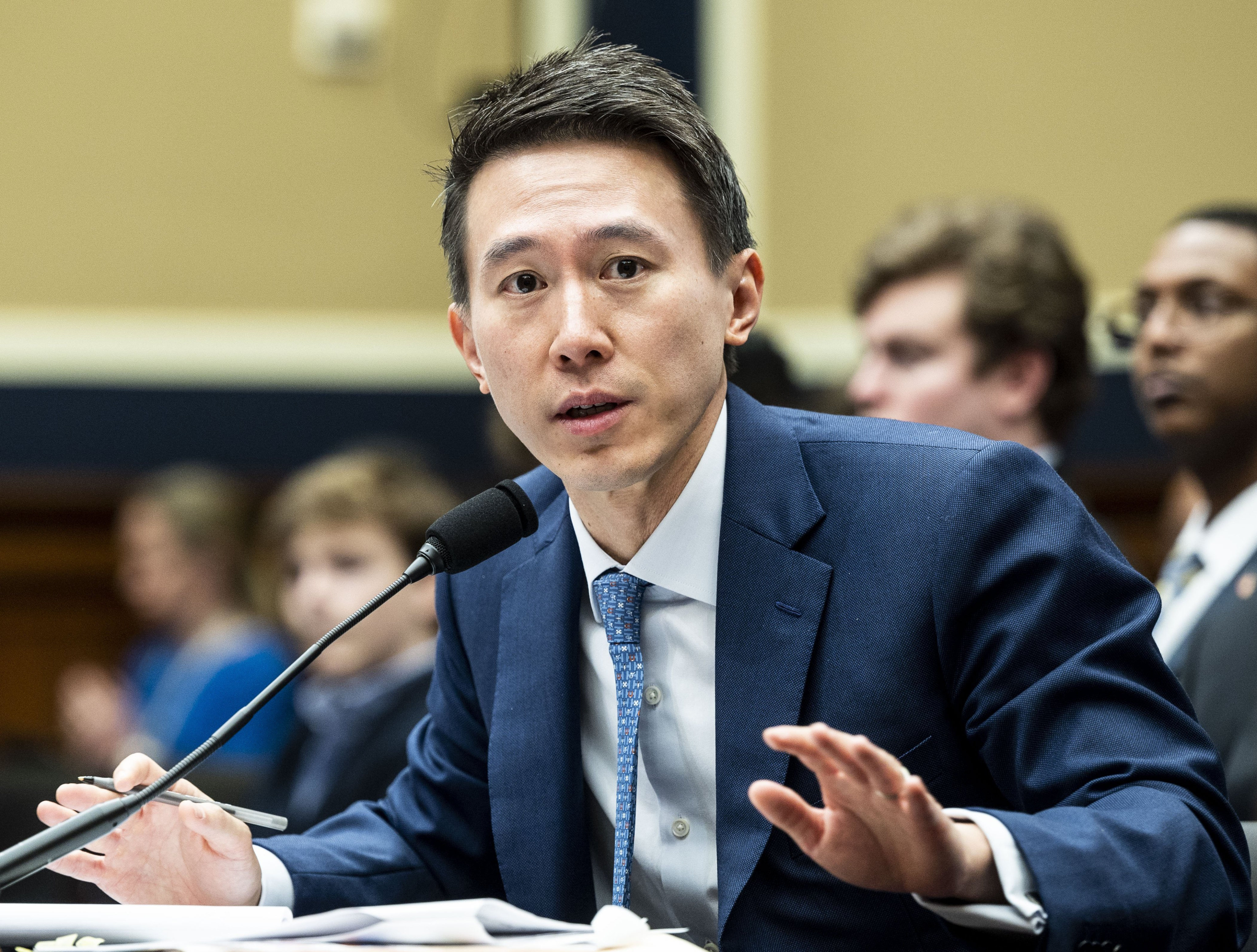 TikTok’s CEO Chew Shou Zi speaks at a hearing of the House Committee. Photo: ZUMA Press Wire/dpa