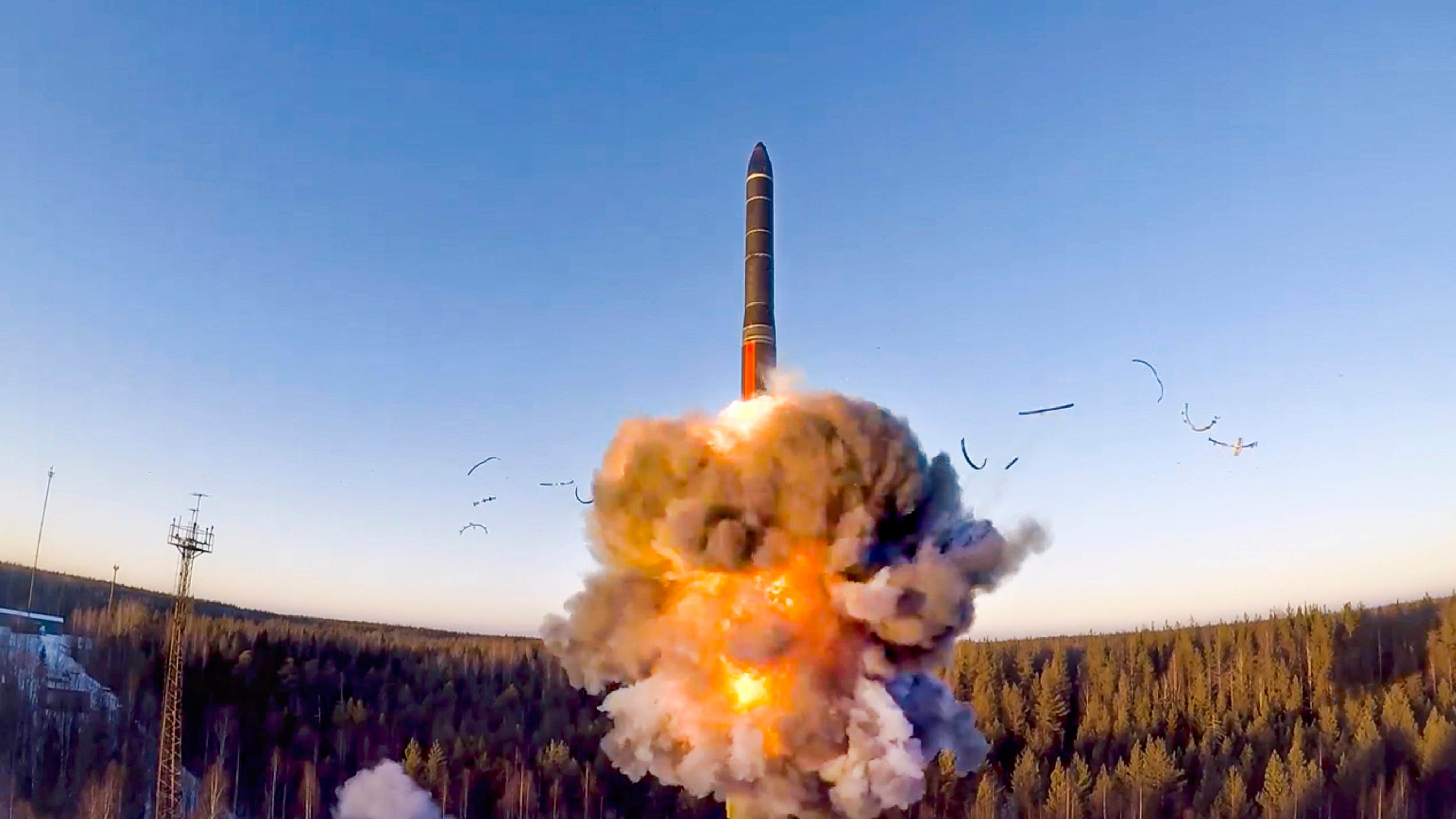 A ground-based intercontinental ballistic missile was test-launched from the Plesetsk facility in northwestern Russia in December 2020. Photo: Russian Defence Ministry Press Service via AP