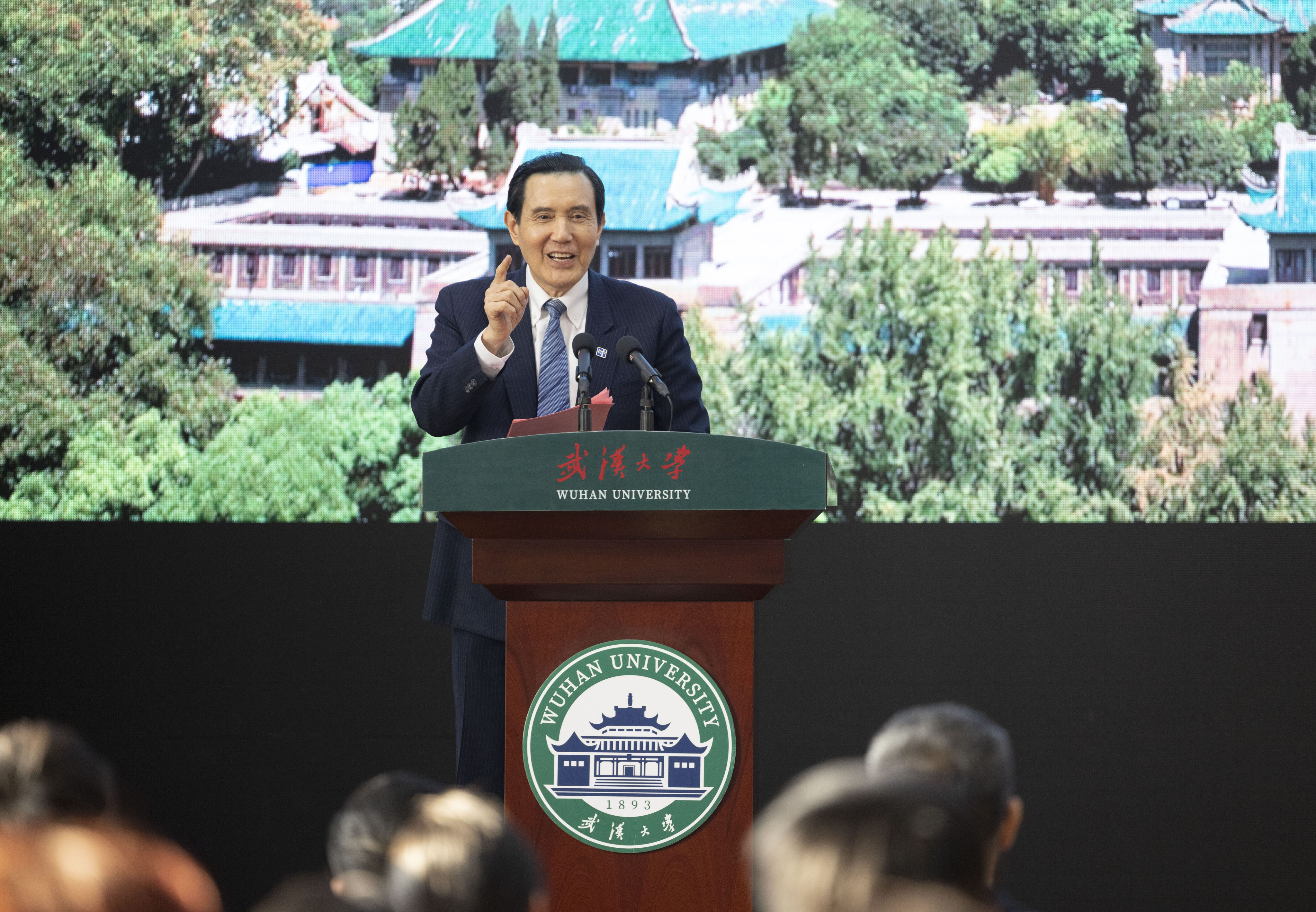 Taiwan’s former president Ma Ying-jeou speaks during a visit to Wuhan University in Wuhan, in central China’s Hubei Province, on March 30, 2023. Ma’s recent comment on “Yan Huang Zisun” references a story on the origin of the Han Chinese people. Photo: Xinhua