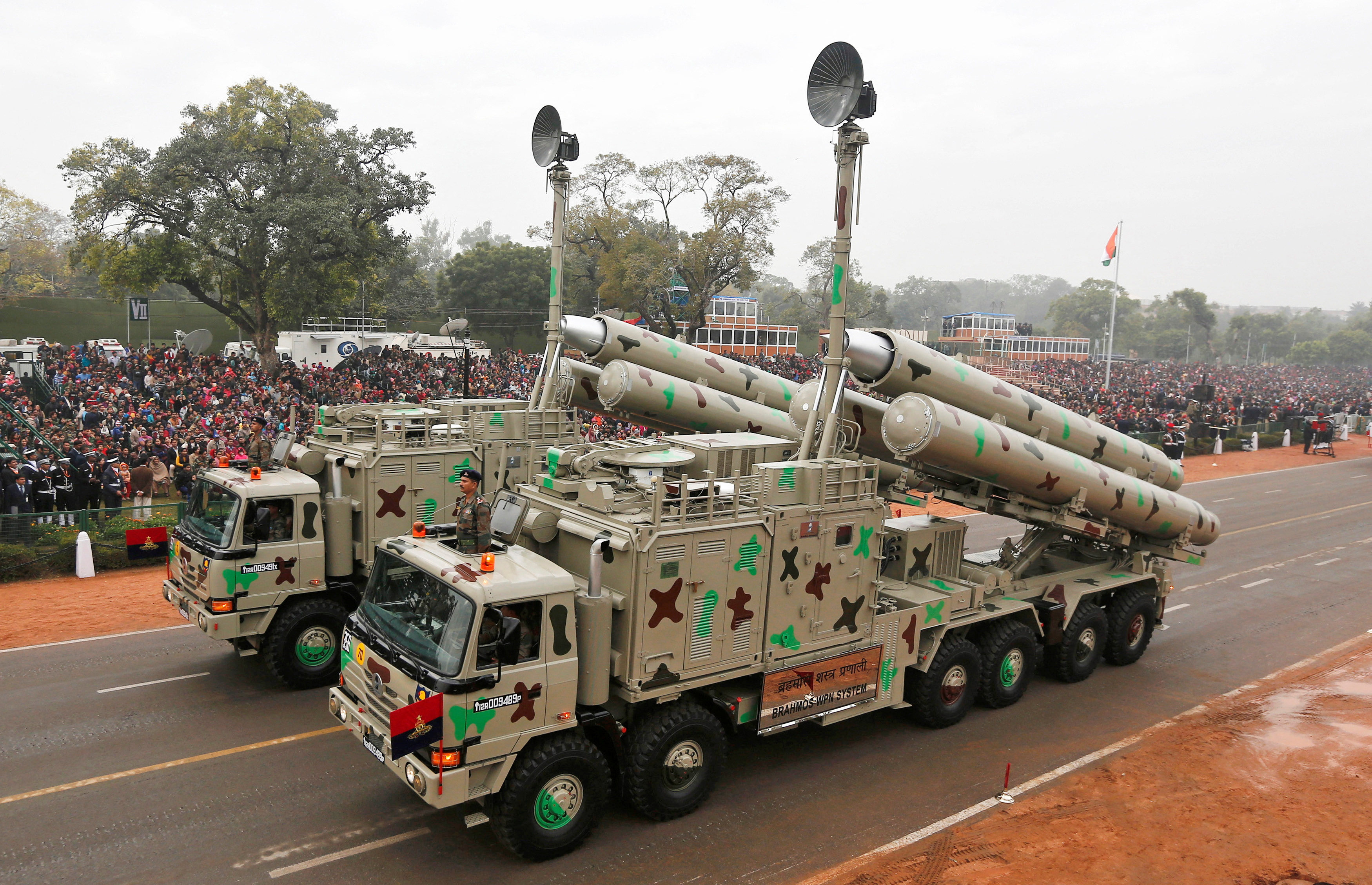 The Indian army’s BrahMos weapon systems is displayed during a Republic Day parade in January 2015. Photo: Reuters