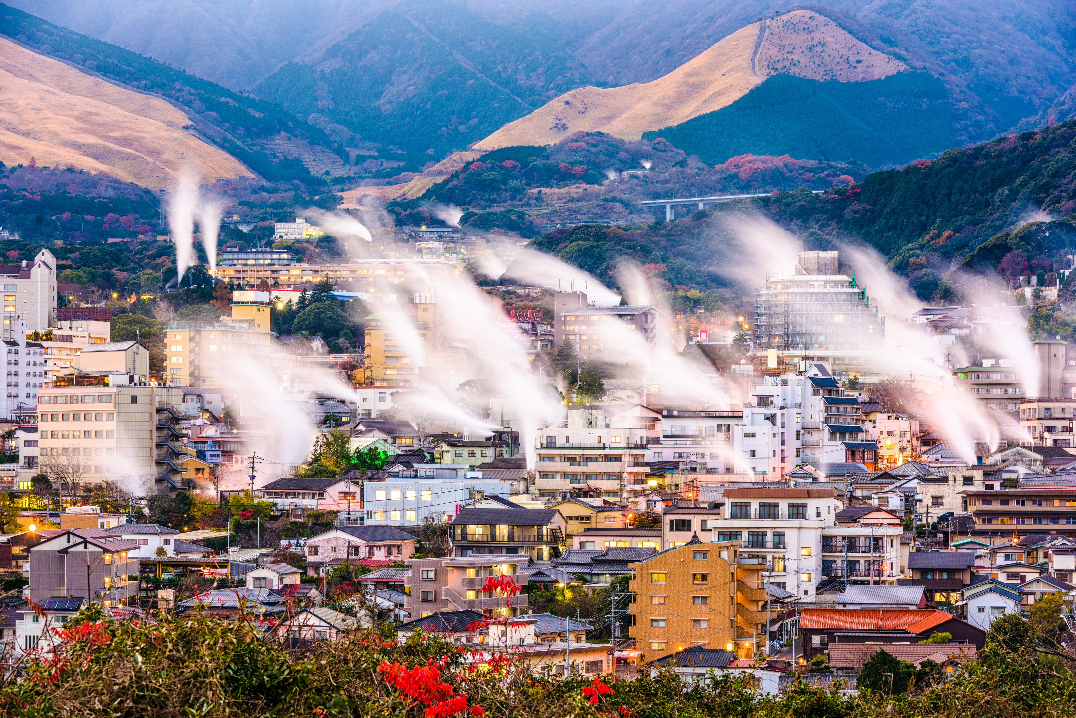 Beppu, a village in Kyushu, Japan, known for its hot-spring bathhouses. Photo: Shutterstock