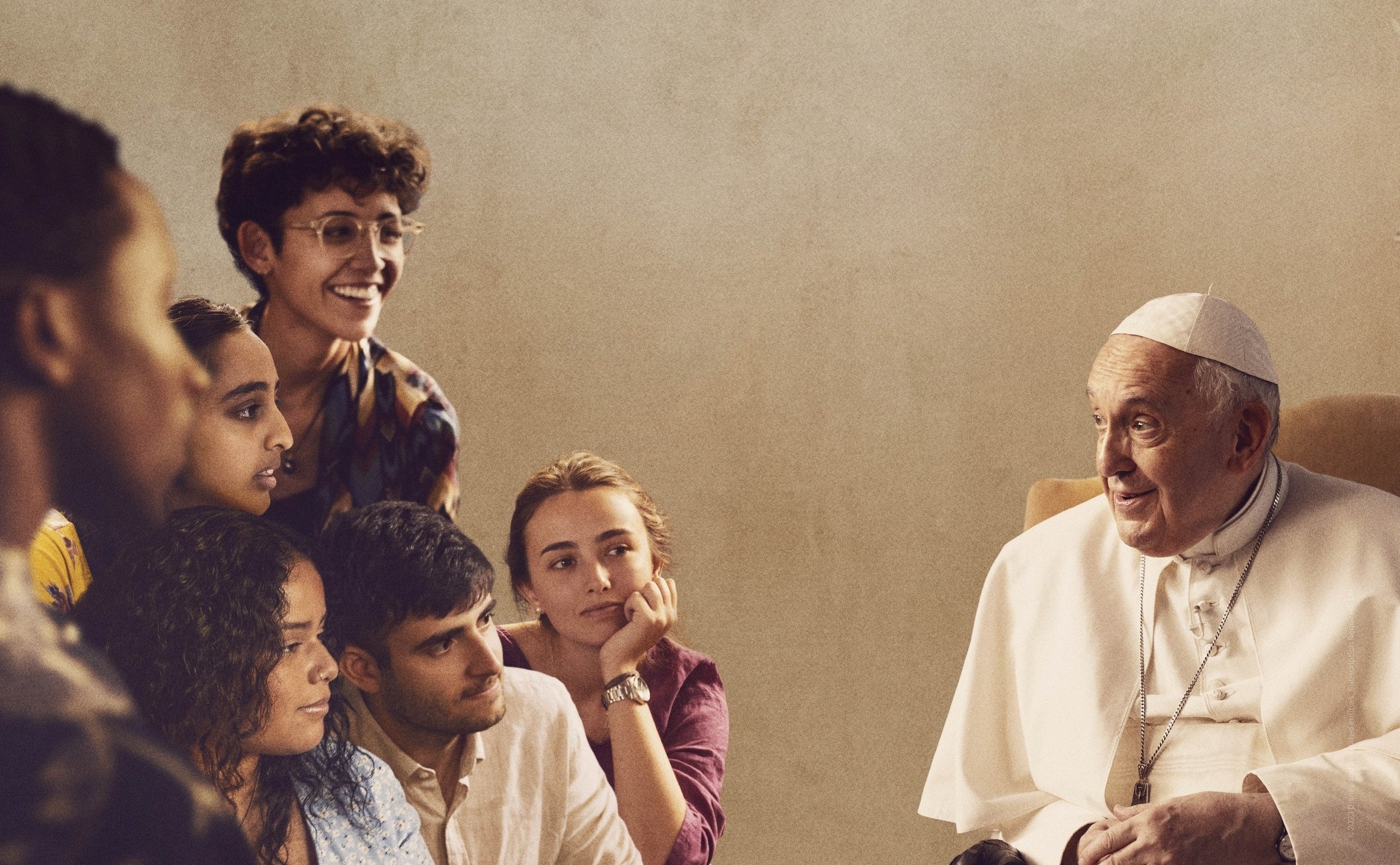 A Disney+ documentary has Pope Francis in a frank discussion with a group of young people. Photo: Handout