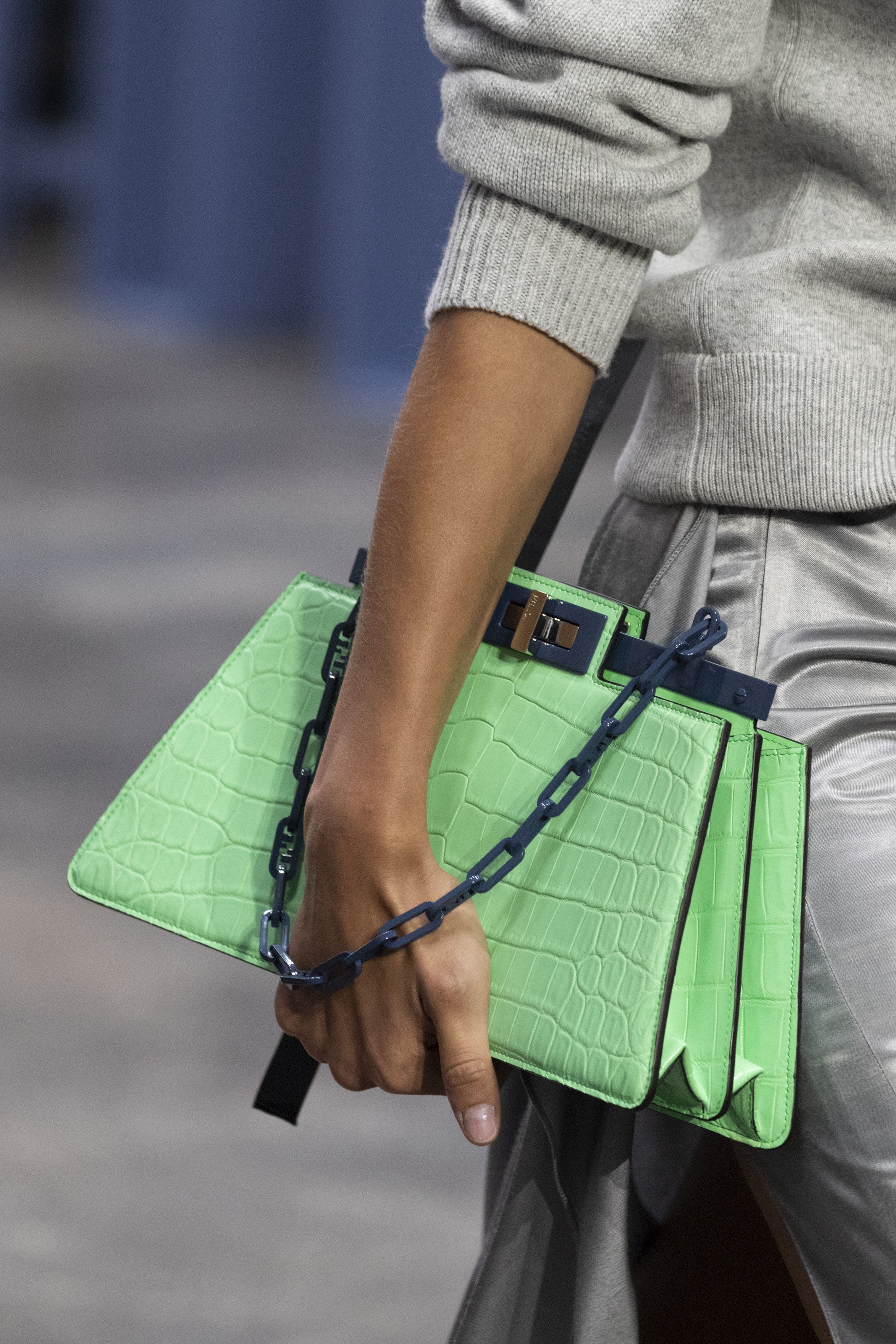 Luxury’s biggest names have released bags in a rainbow of colours this spring, including this green Fendi Peekaboo Cut. Photo: Fendi