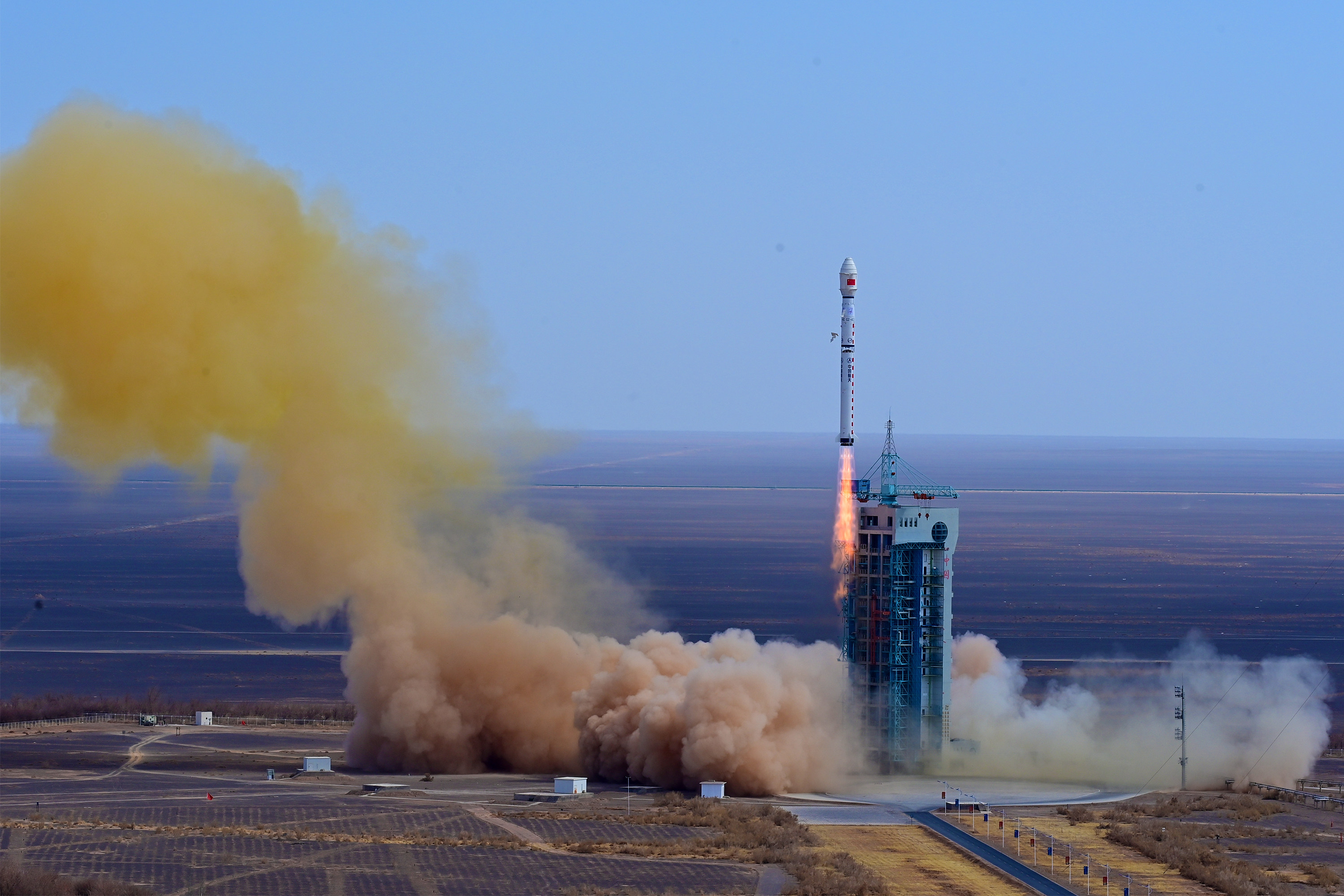 A Long March-4C rocket carries the Yaogan-34 04 satellite during blast-off from the Jiuquan Satellite Launch Center in northwest China on March 31, 2023. Photo: Xinhua