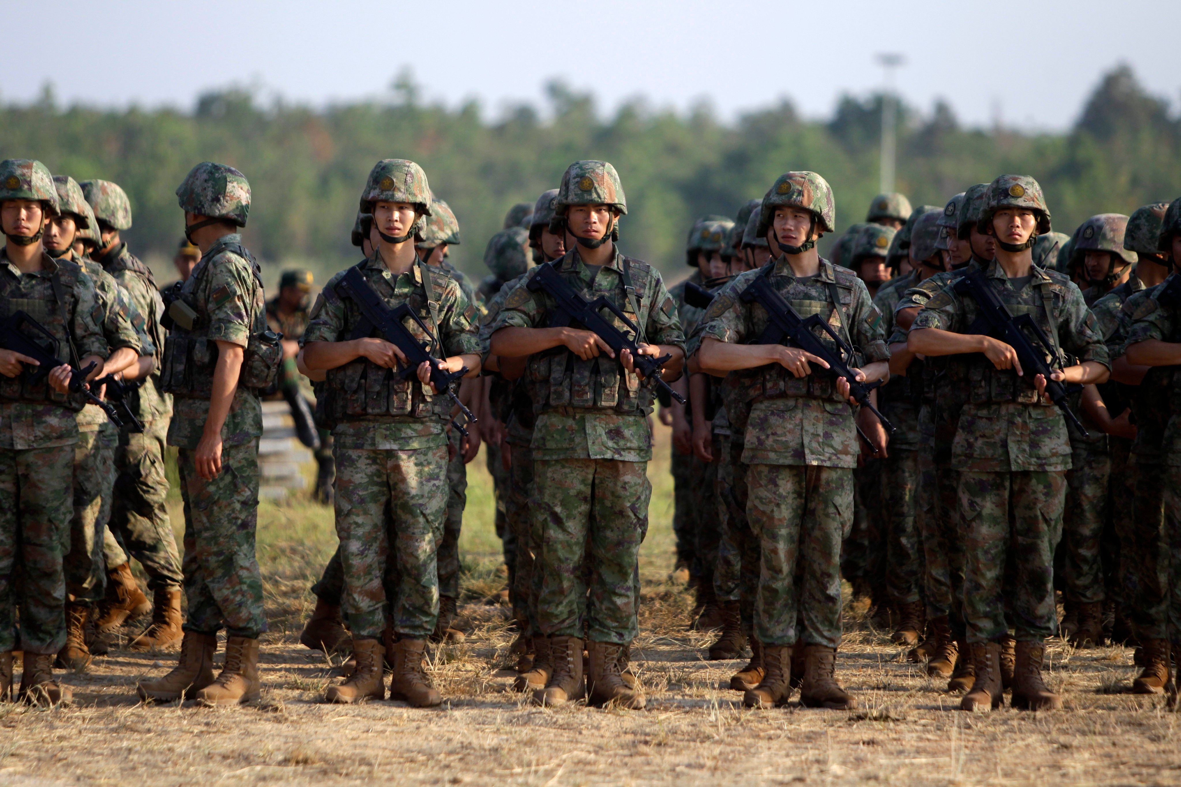 Chinese soldiers take part in the Cambodia-China “Golden Dragon 2023” joint military exercise at the Royal Gendarmerie Training Centre in Cambodia on March 23. Photo: Xinhua