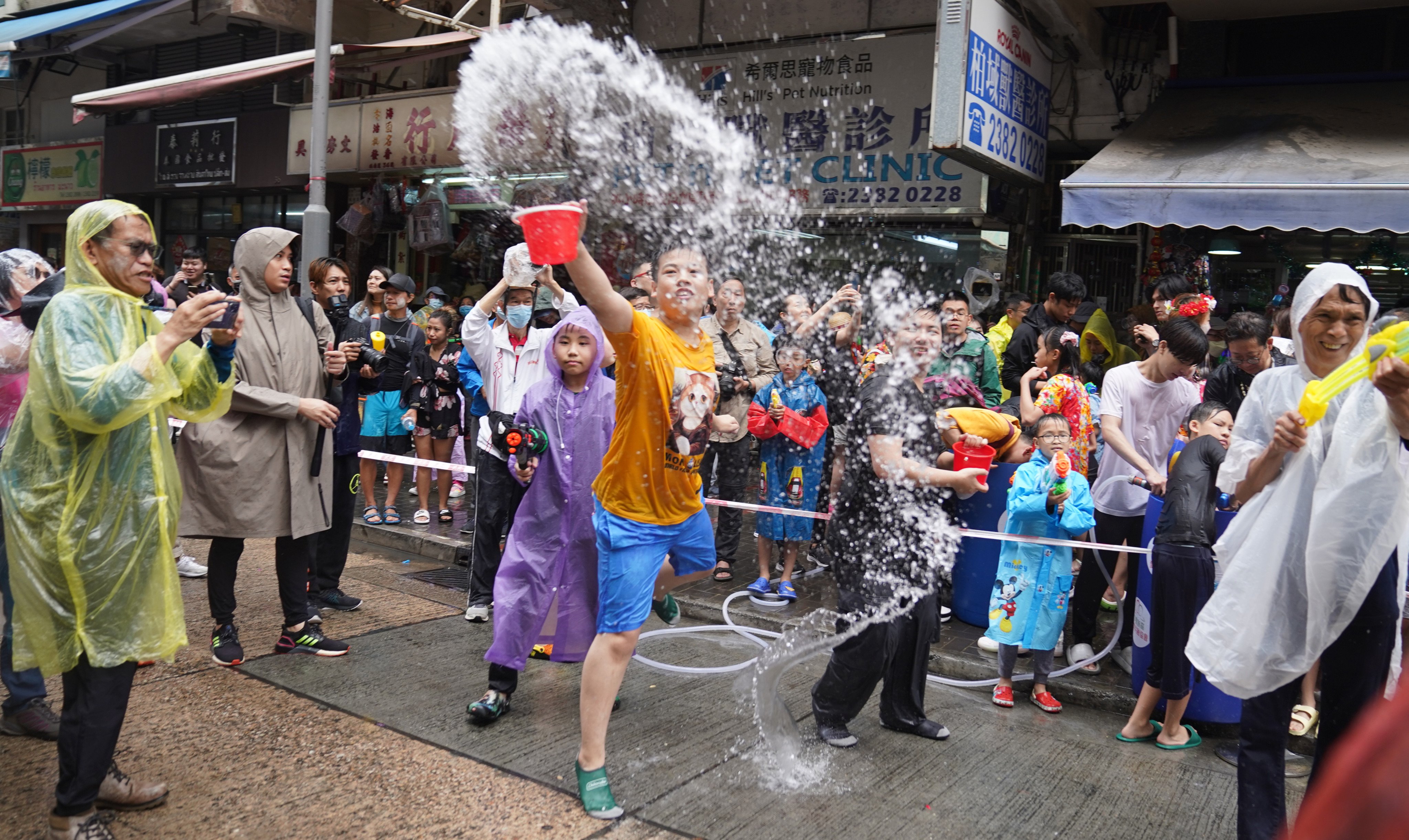A little wet in Kowloon City. Photo: Sam Tsang