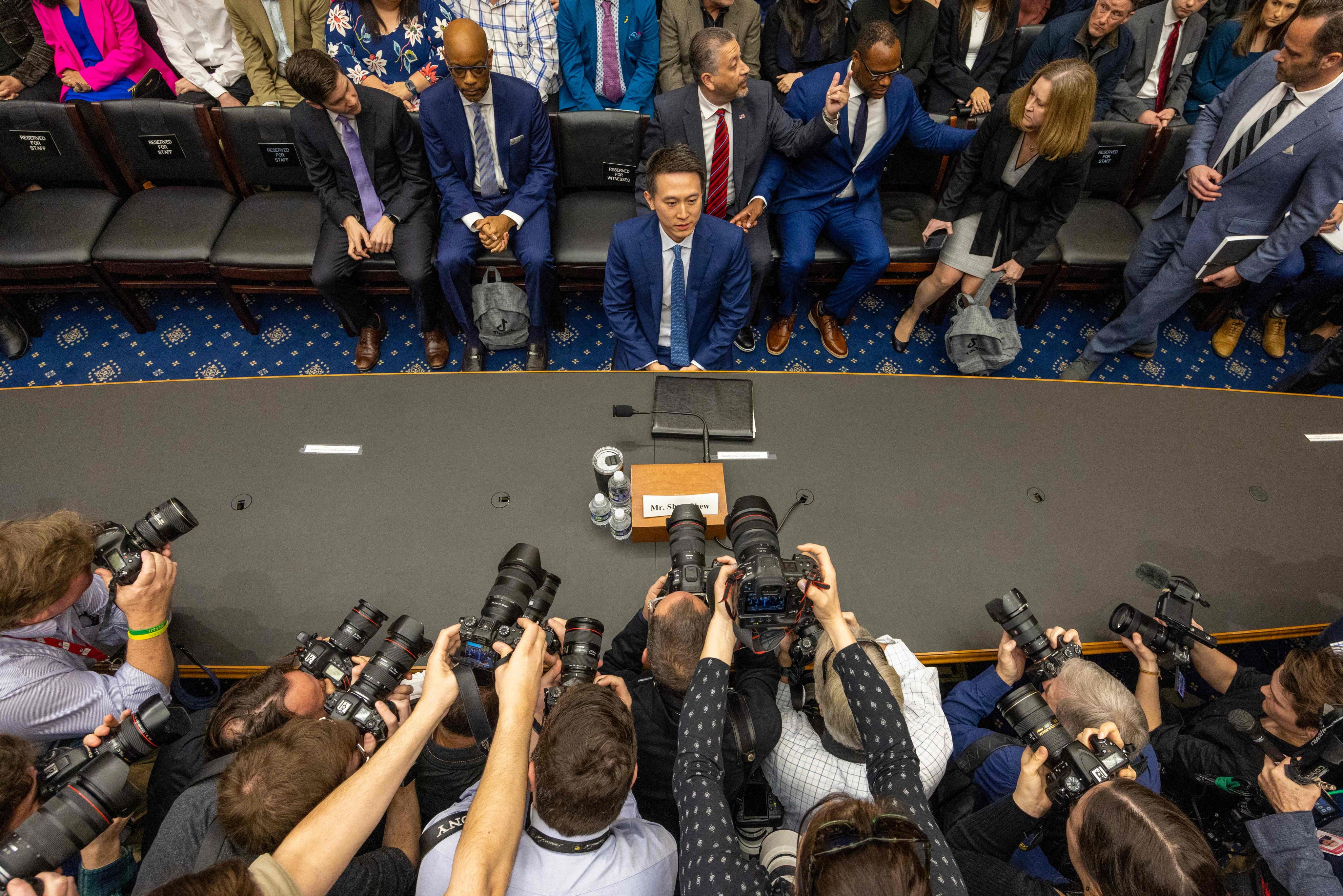 TikTok CEO Chew Shou Zi prepares to testify before the House Energy and Commerce Committee in the Rayburn House Office Building on Capitol Hill on March 23. Photo: Getty Images/AFP