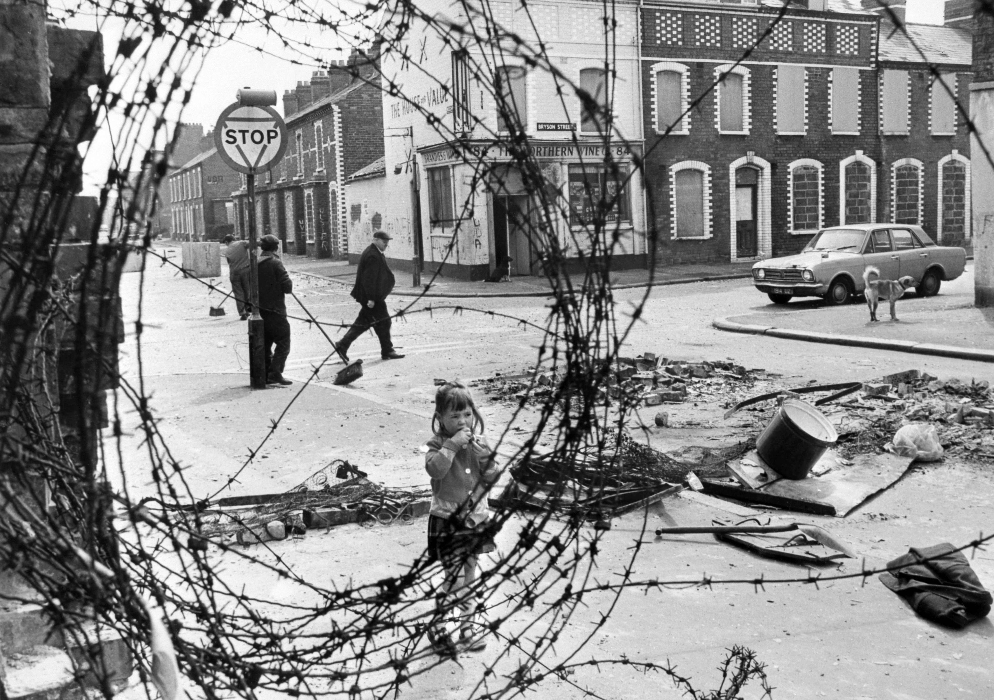 A girl is seen on a street near a roadblock in a Catholic area of Belfast, Northern Ireland’s capital, in 1974. More than 3,500 people were killed during three decades of sectarian conflict over British rule in Northern Ireland, which began in the late 1960s. Photo: AFP