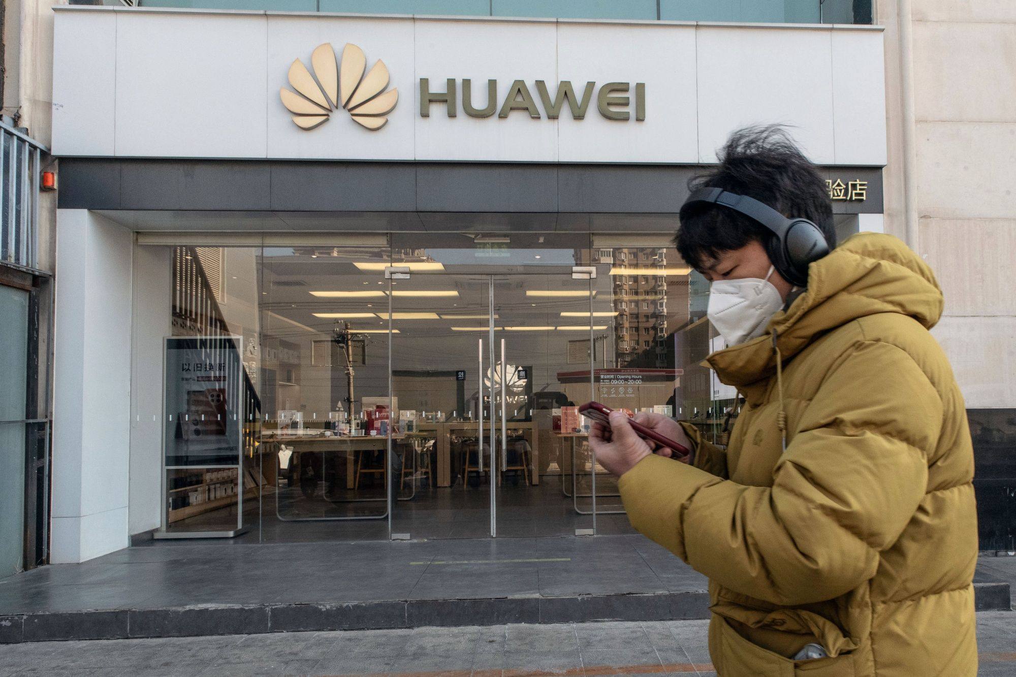 A Huawei Technologies store in Beijing on January 31, 2023. Huawei has expressed opposition to Nokia’s effort to sell its majority stake in the joint venture TD Tech, which has previously sold rebranded smartphones with chips that Huawei is barred from buying itself. Source: Bloomberg