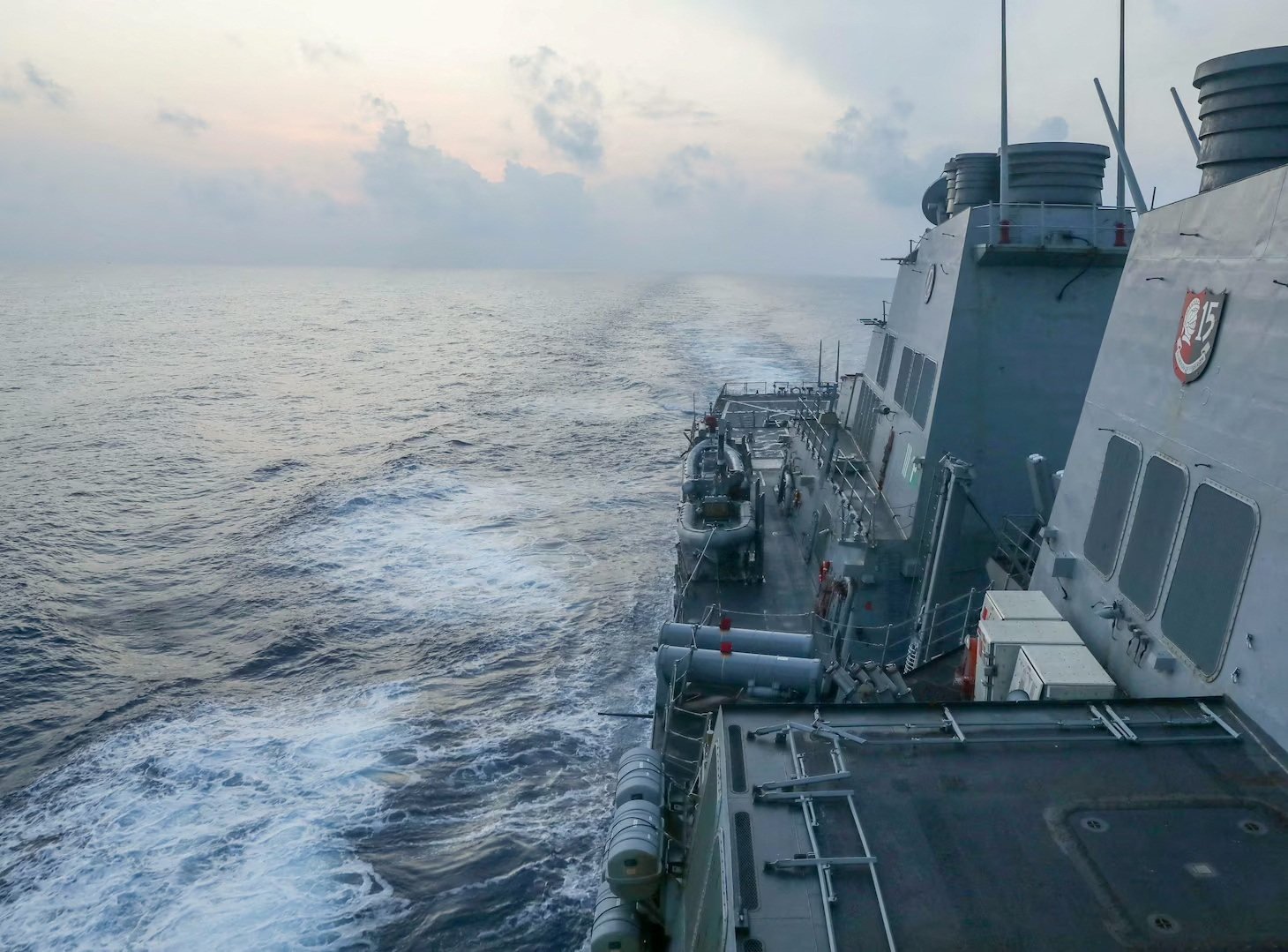The Arleigh Burke-class guided-missile destroyer USS Milius is seen at an undisclosed location in the South China Sea, in a picture released on April 10. America’s military expansion in China’s neighbourhood gives Beijing a pretext to increase its military mobilisation. Photo: US Navy handout via Reuters