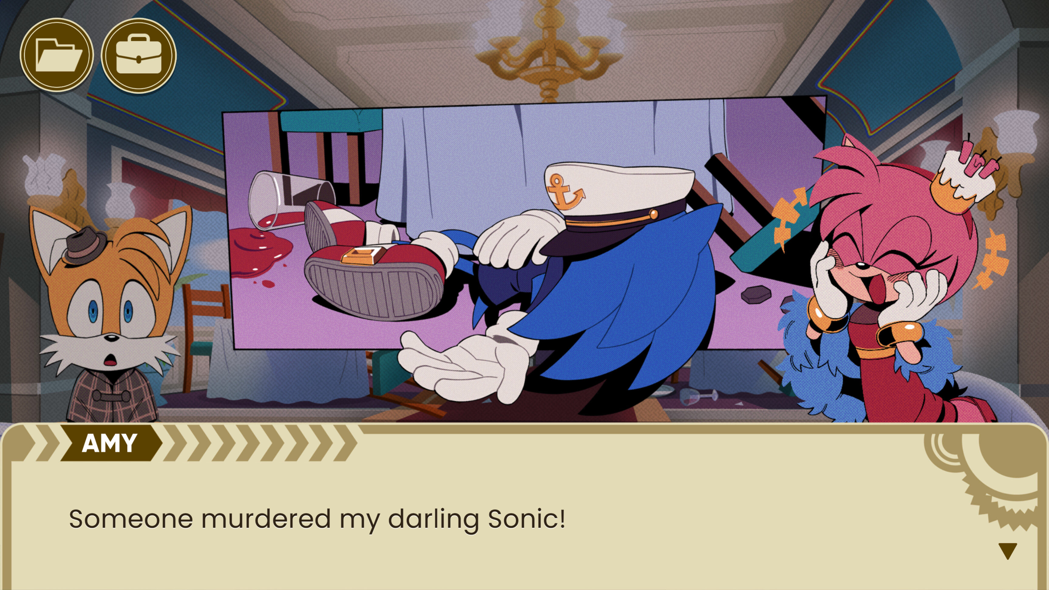 A still from “The Murder of Sonic the Hedgehog”. The game title sounds funny, but it makes for an excellent video game, with core themes being about friendships and boundaries. Image: Sega