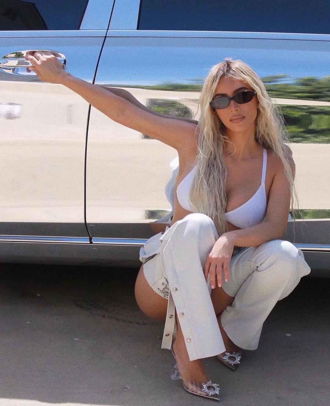 Kim Kardashian has a fleet of luxury cars from a Mercedes Maybach to a Lamborghini Urus Mansory. Photo: @platinum_group/Instagram