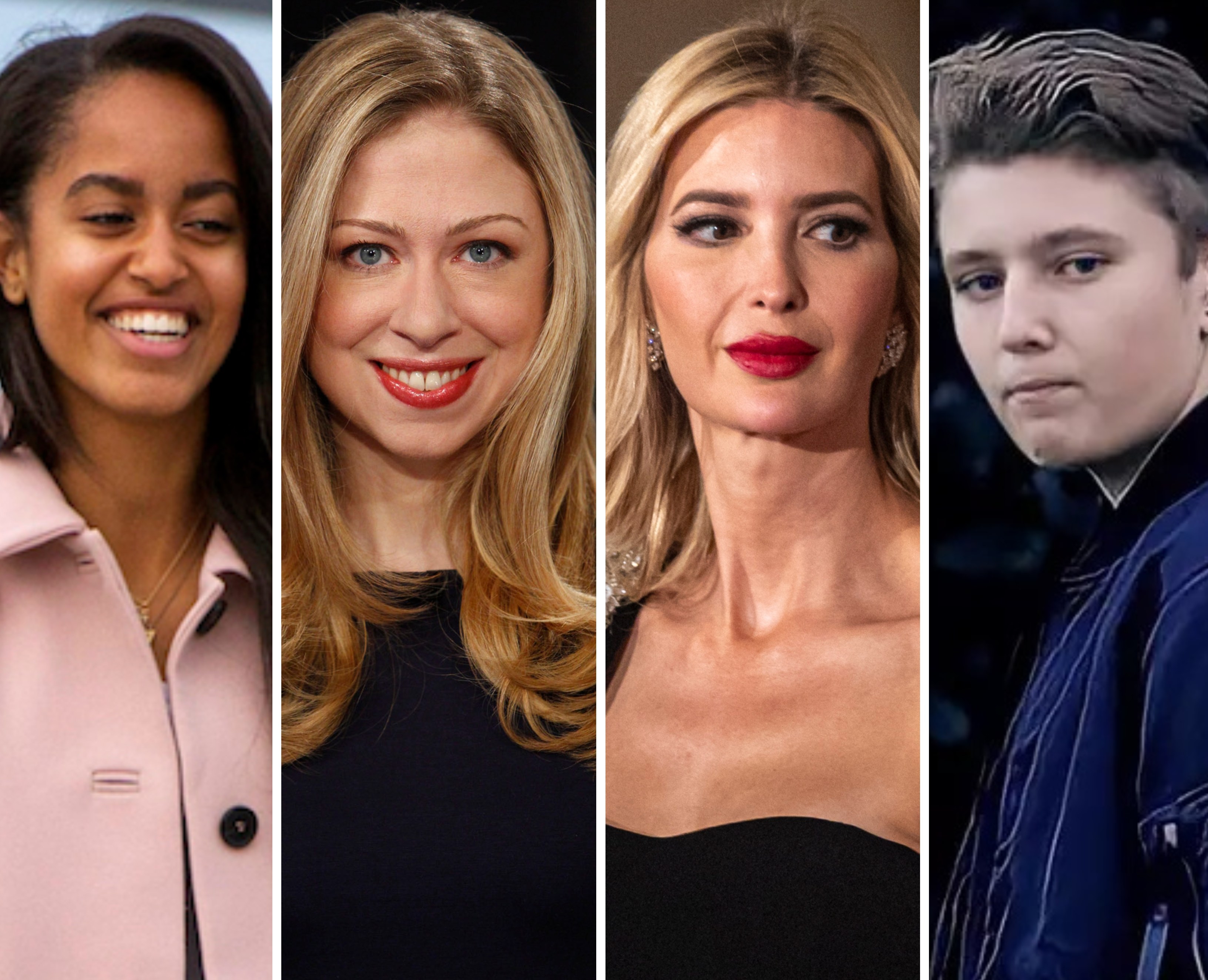 The first kids of the US, such as Malia Obama, Chelsea Clinton, Ivanka and Barron Trump, get nearly as much spotlight as their famous politician parents. Photos: @barrontrumpmy/Instagram; @MasonMornings/Twitter; AP; EPA