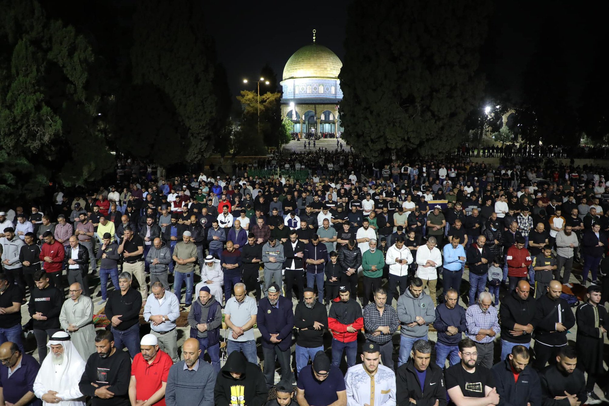 Palestinian Muslims offer prayers for Ramadan at the al-Aqsa mosque compound in Jerusalem on April 9. Photo: Department Of Islamic Awqaf In J/APA Images via ZUMA Press Wire/dpa
