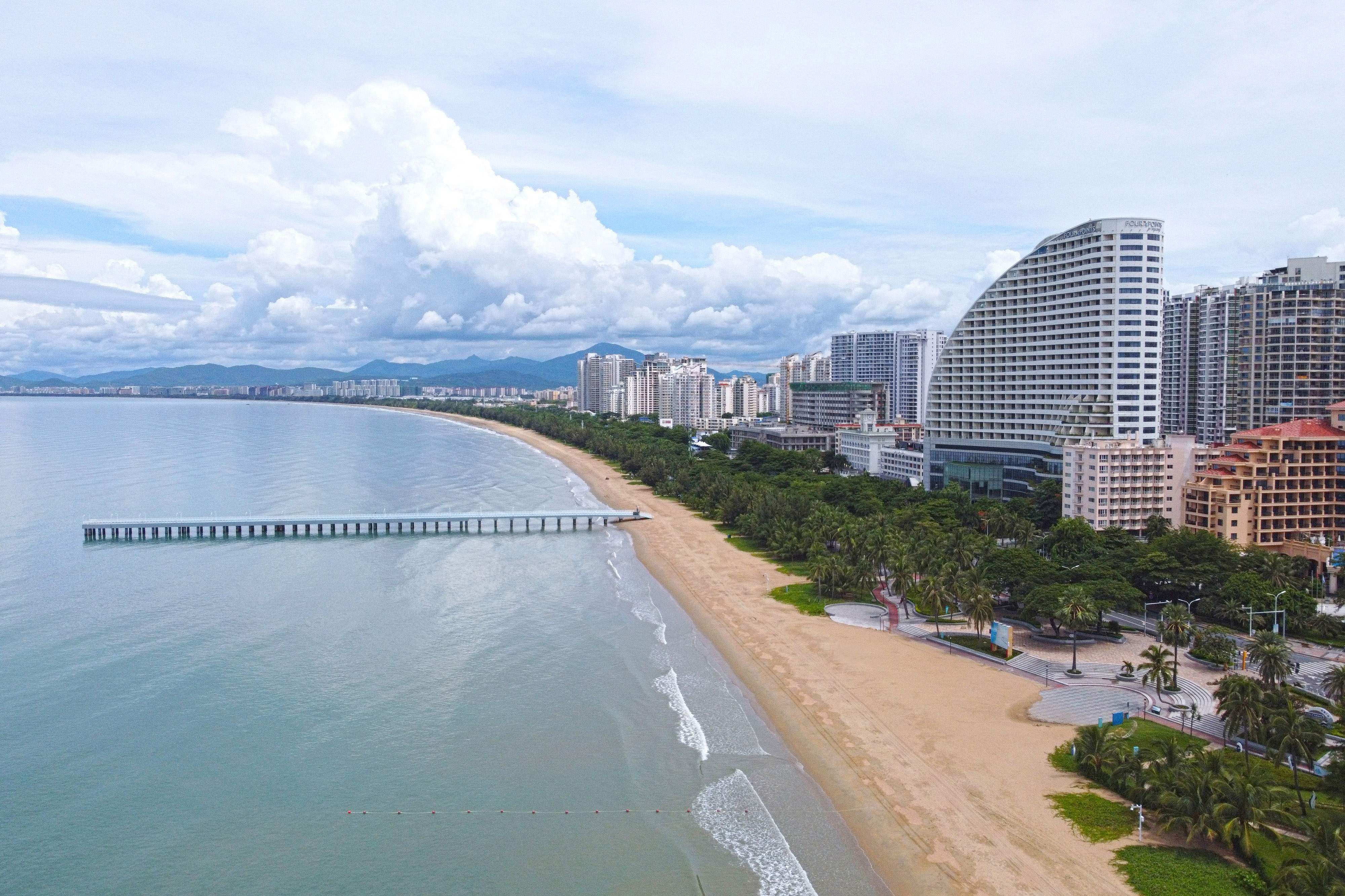 An empty beach in Hainan during a Covid-19 outbreak in the province in August 2022. Foreign brands are betting on a rebound in tourism on the island this year. Photo: CNS/AFP