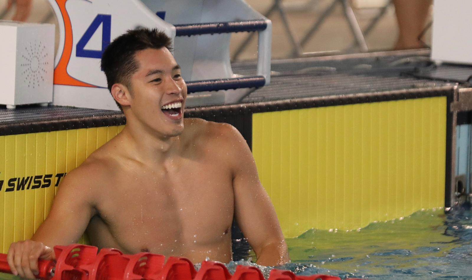 Ian Ho smiles after realising her has qualified for the  2024 Paris Olympics. Photo: Handout 