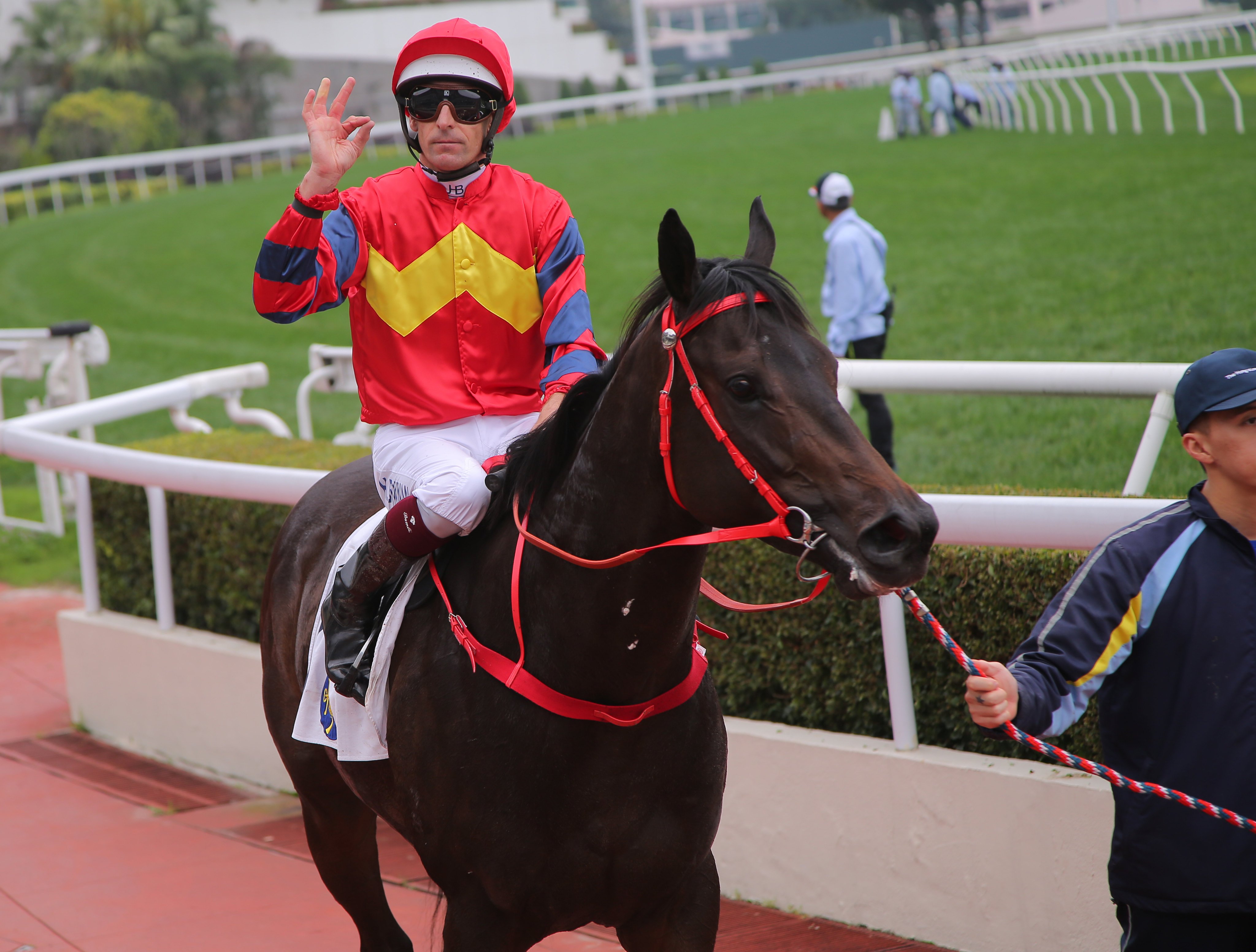 Hugh Bowman enjoys a winner. Photos: Kenneth Chan