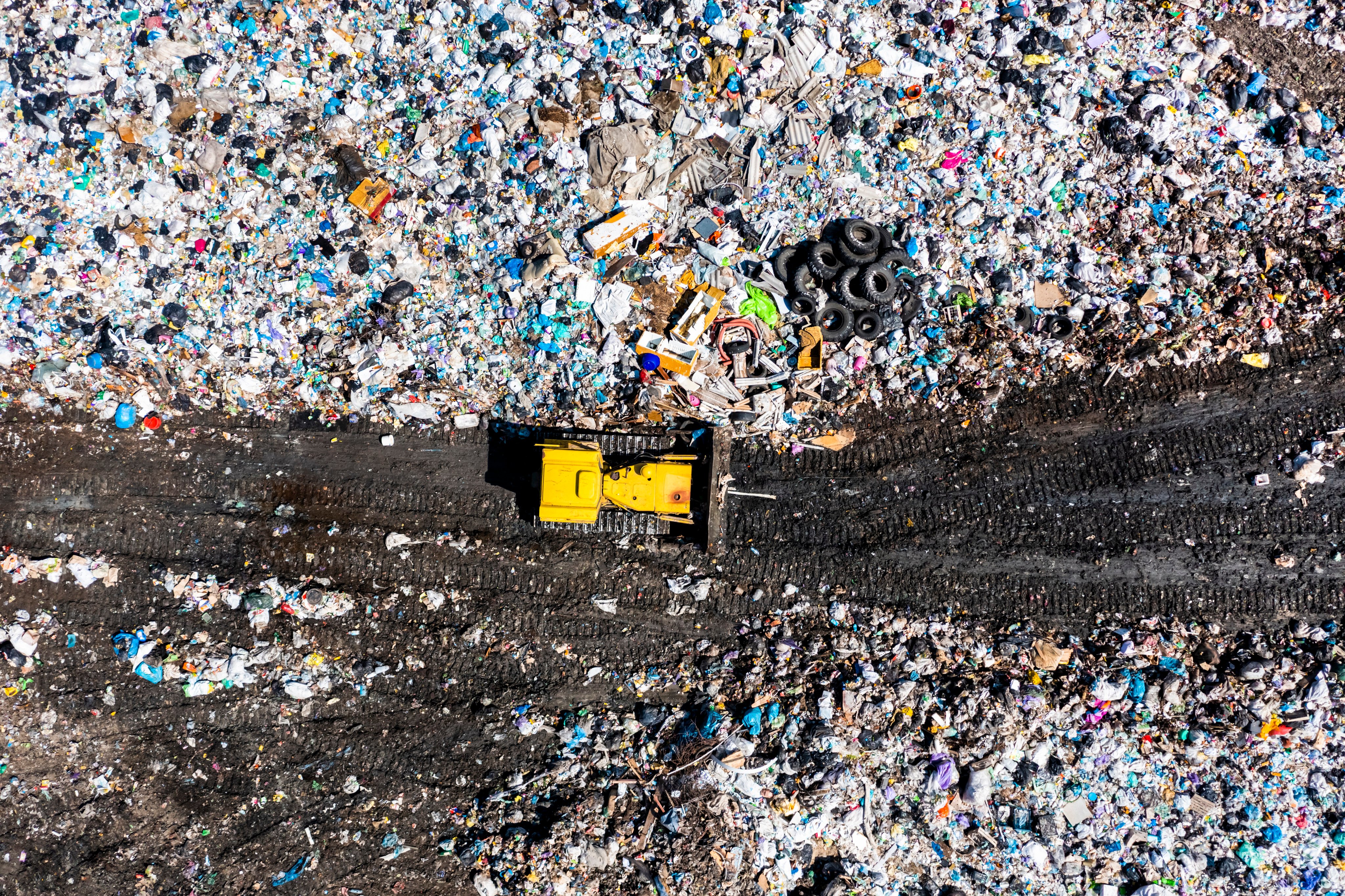 An aerial view of waste at a dumping site. Beauty insiders explain how they are disrupting their supply chains to cut down on plastic waste, much of which gets sent to landfills. Photo: Getty Images