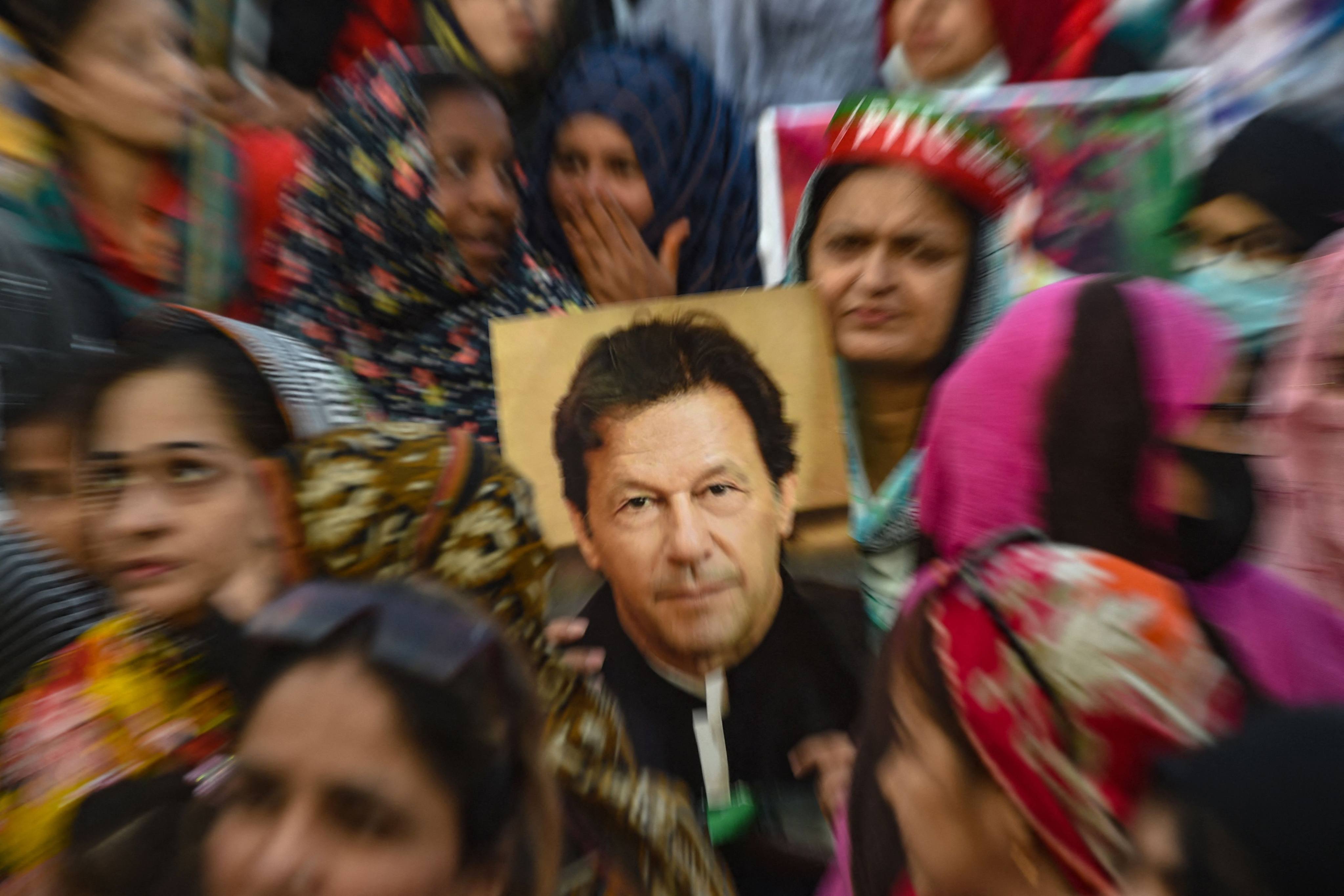 Supporters of Pakistan’s former prime minister Imran Khan gather during a protest in Karachi last month demanding the release of party workers from Khan’s Pakistan Tehreek-e-Insaf who were arrested following recent clashes with police. Photo: AFP