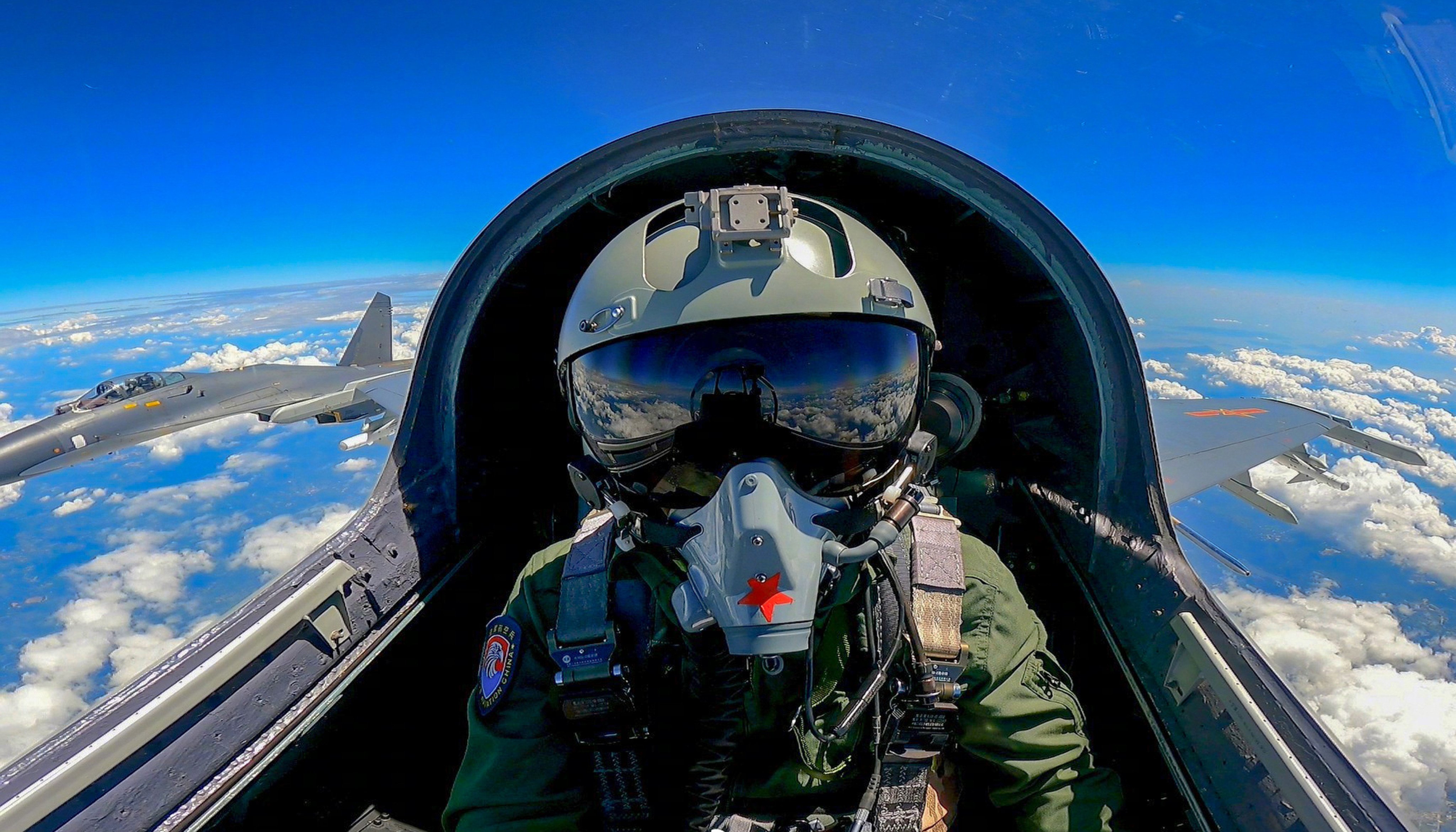 A PLA pilot pictured during the recent Taiwan Strait exercise. Photo: Handout
