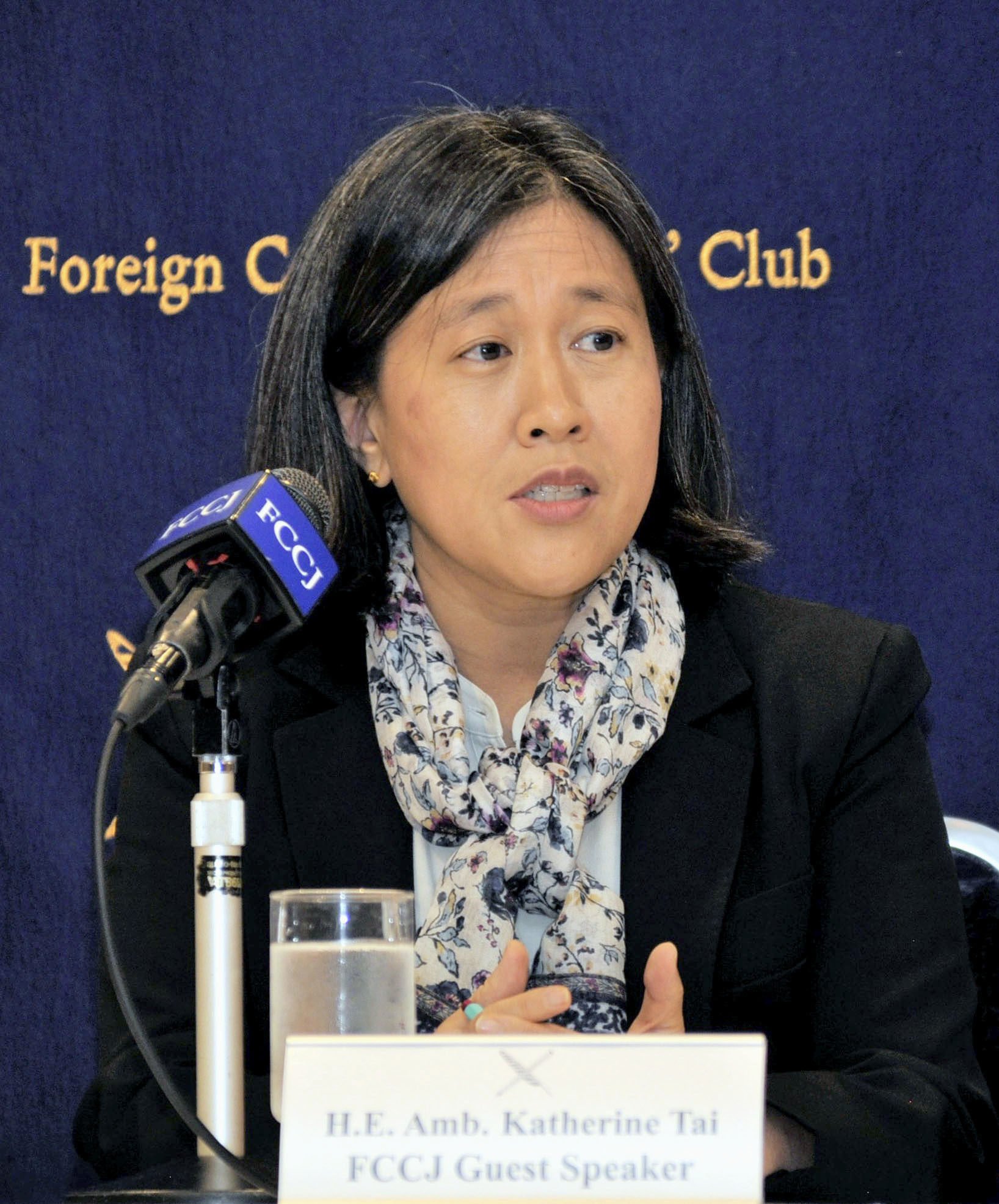 US Trade Representative Katherine Tai holds a press conference at the Foreign Correspondents’ Club of Japan in Tokyo as part of IPEF talks. Photo: Kyodo