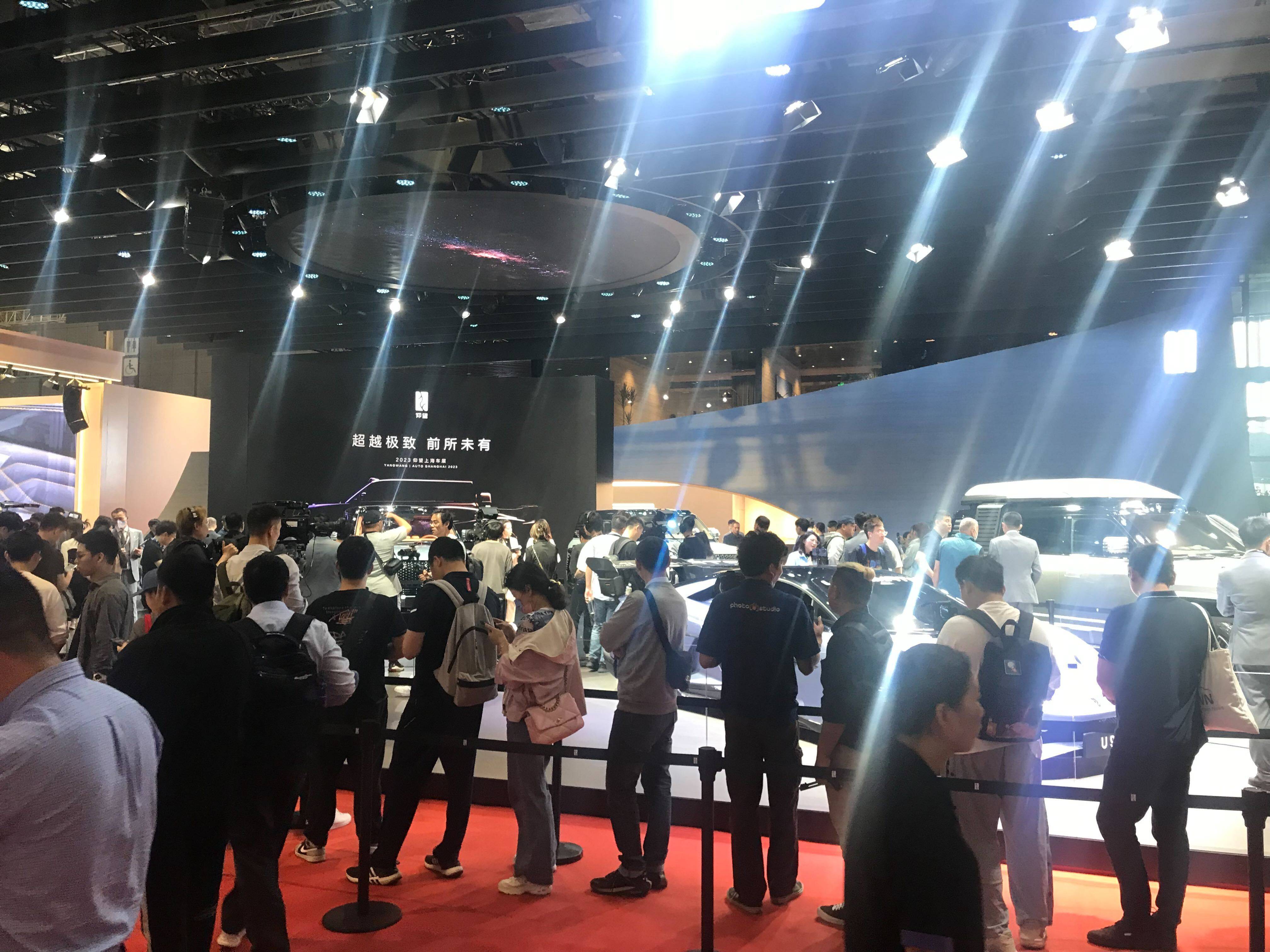Visitors queued for up to 30 minutes to get close to BYD’s Yangwang U8 luxury SUV at the Shanghai Auto Show on April 19, 2023. Photo: Lilian Zhang