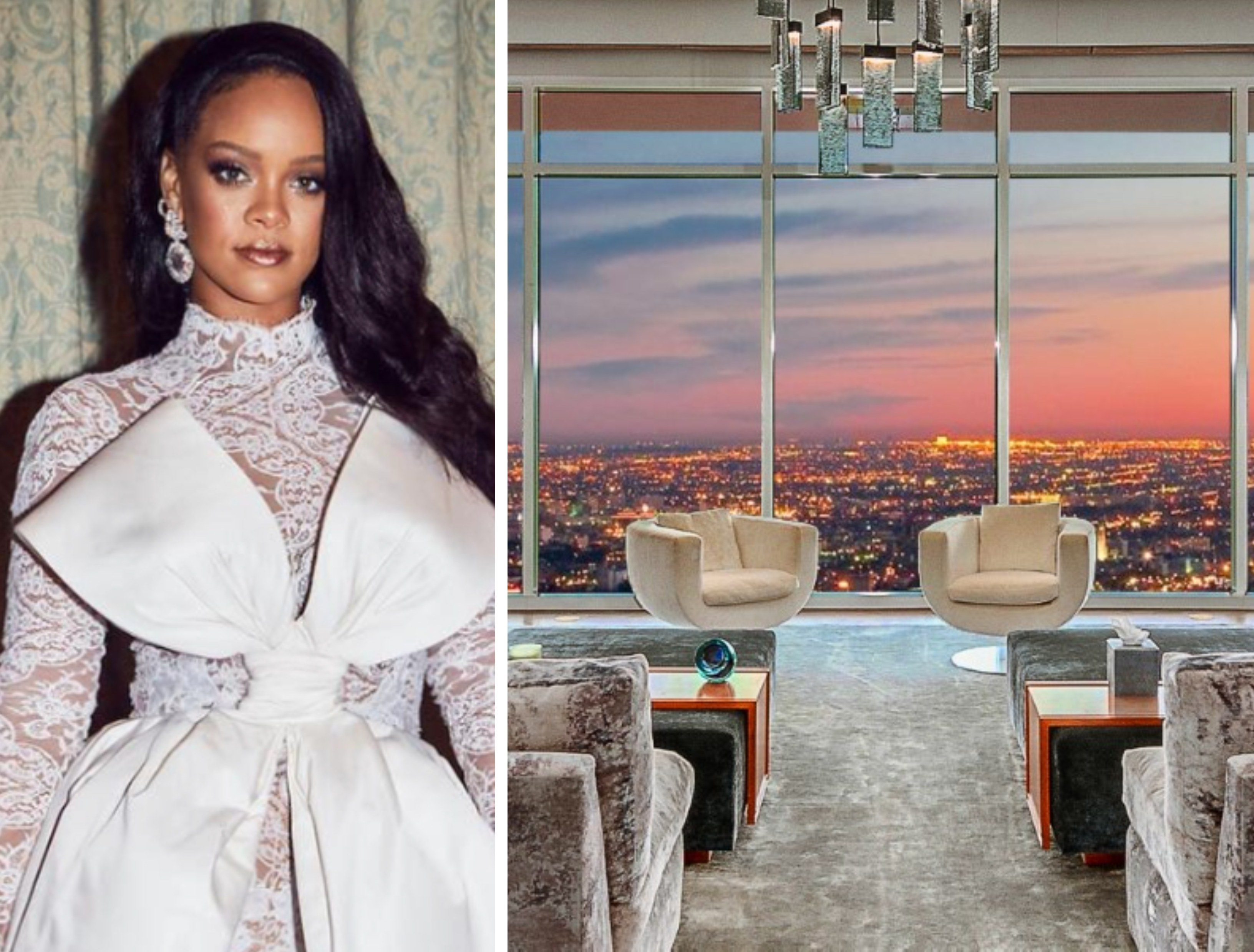 Rihanna just splashed out on Matthew Perry’s former “Mansion in the Sky”. Photos: @badgalriri/Instagram, Compass