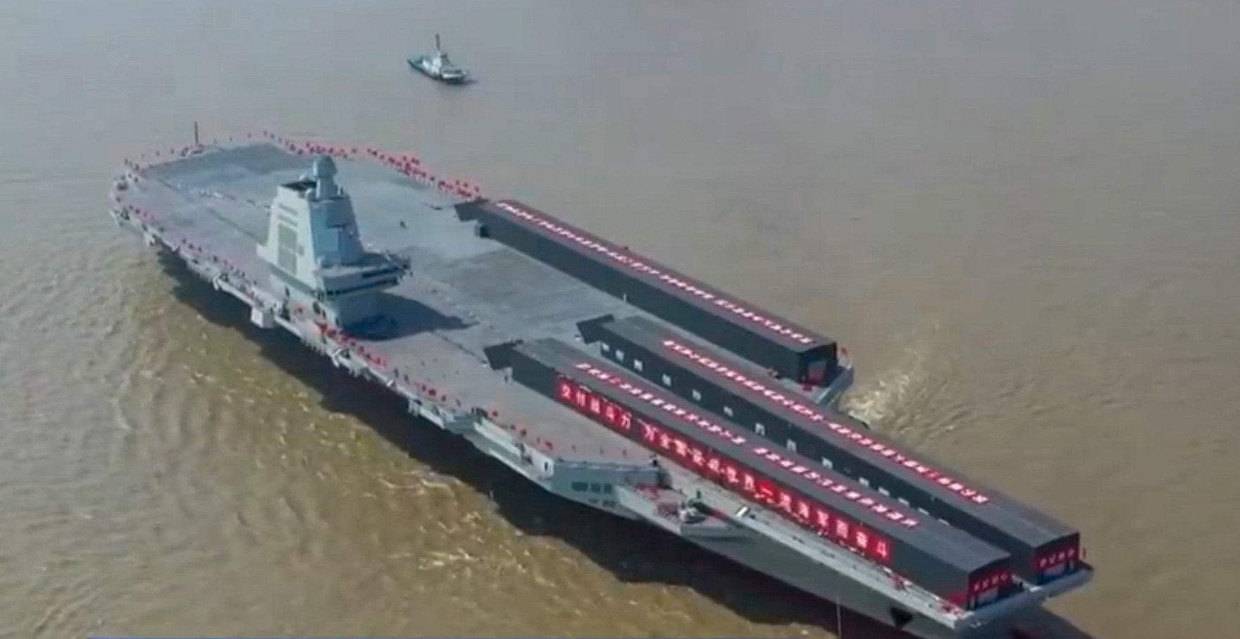 The Fujian is China’s third aircraft carrier. Photo: CCTV