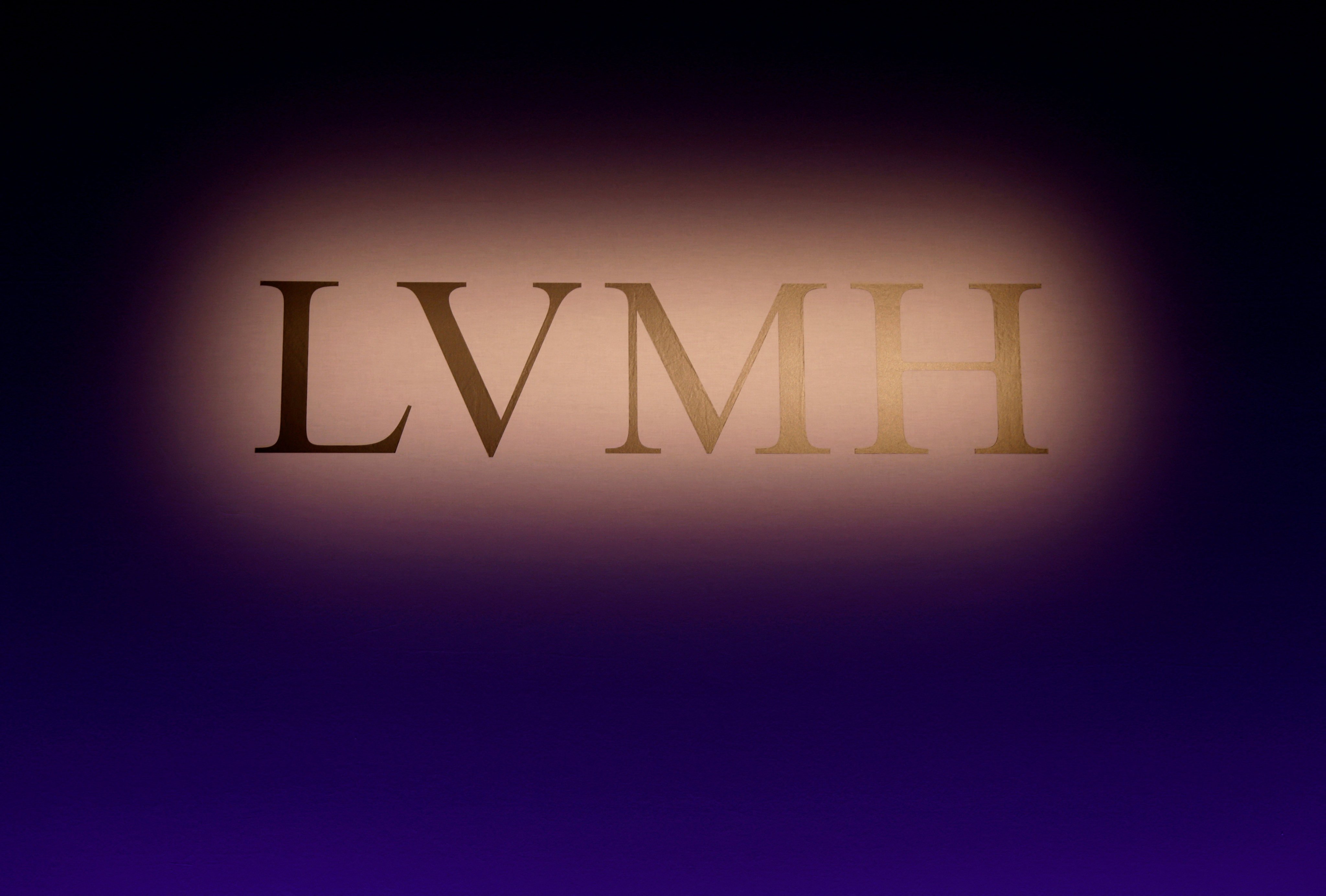 The logo of LVMH is seen before a news conference to present the 2022 annual results of LVMH Moët Hennessy Louis Vuitton in Paris, France, on January 26. Photo: Reuters