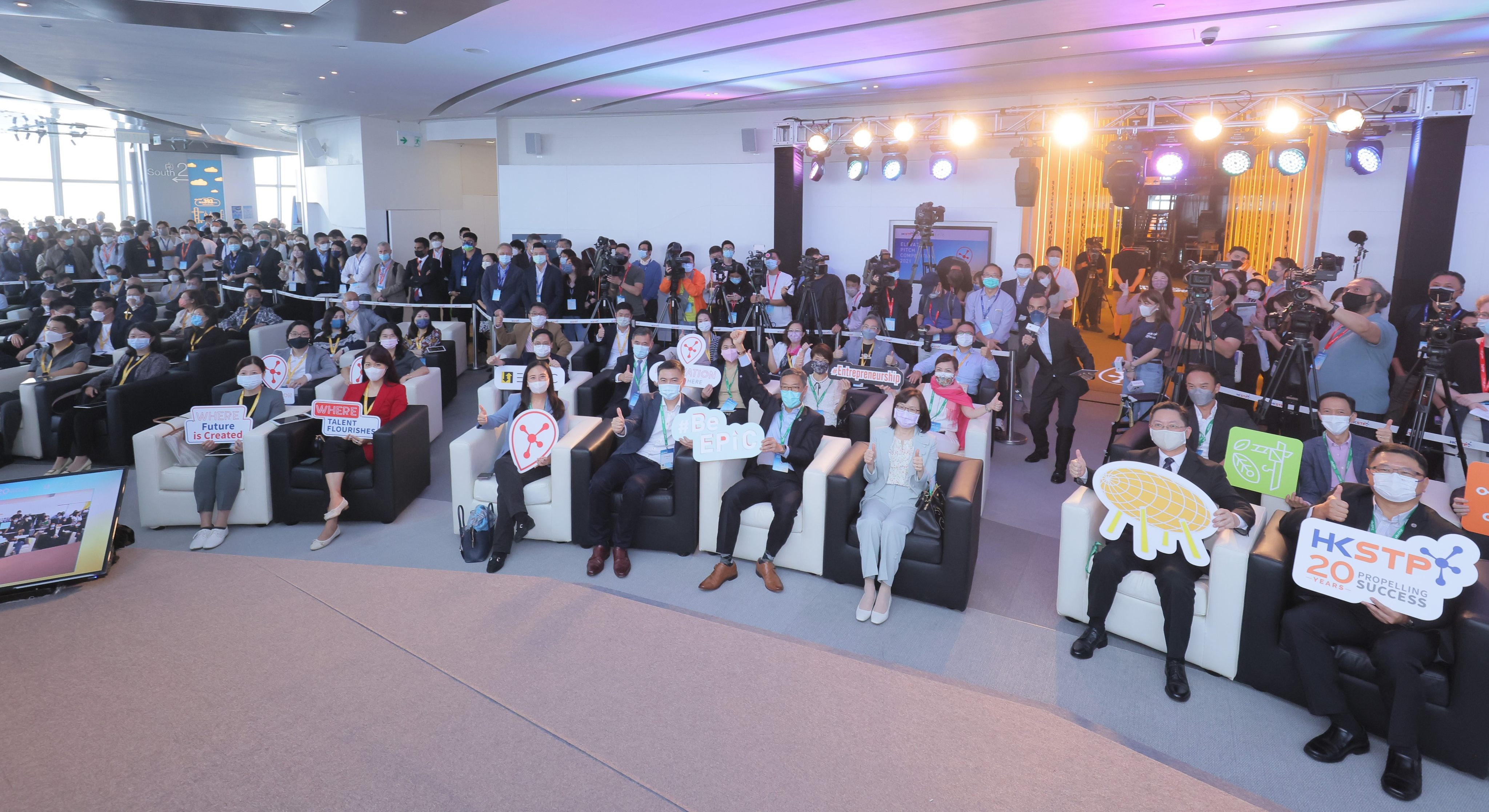 The start-ups participating in HKSTP’s annual Elevator Pitch Competition can leverage the expertise of leading companies to help them grow in the Asian market. Photo: HKSTP