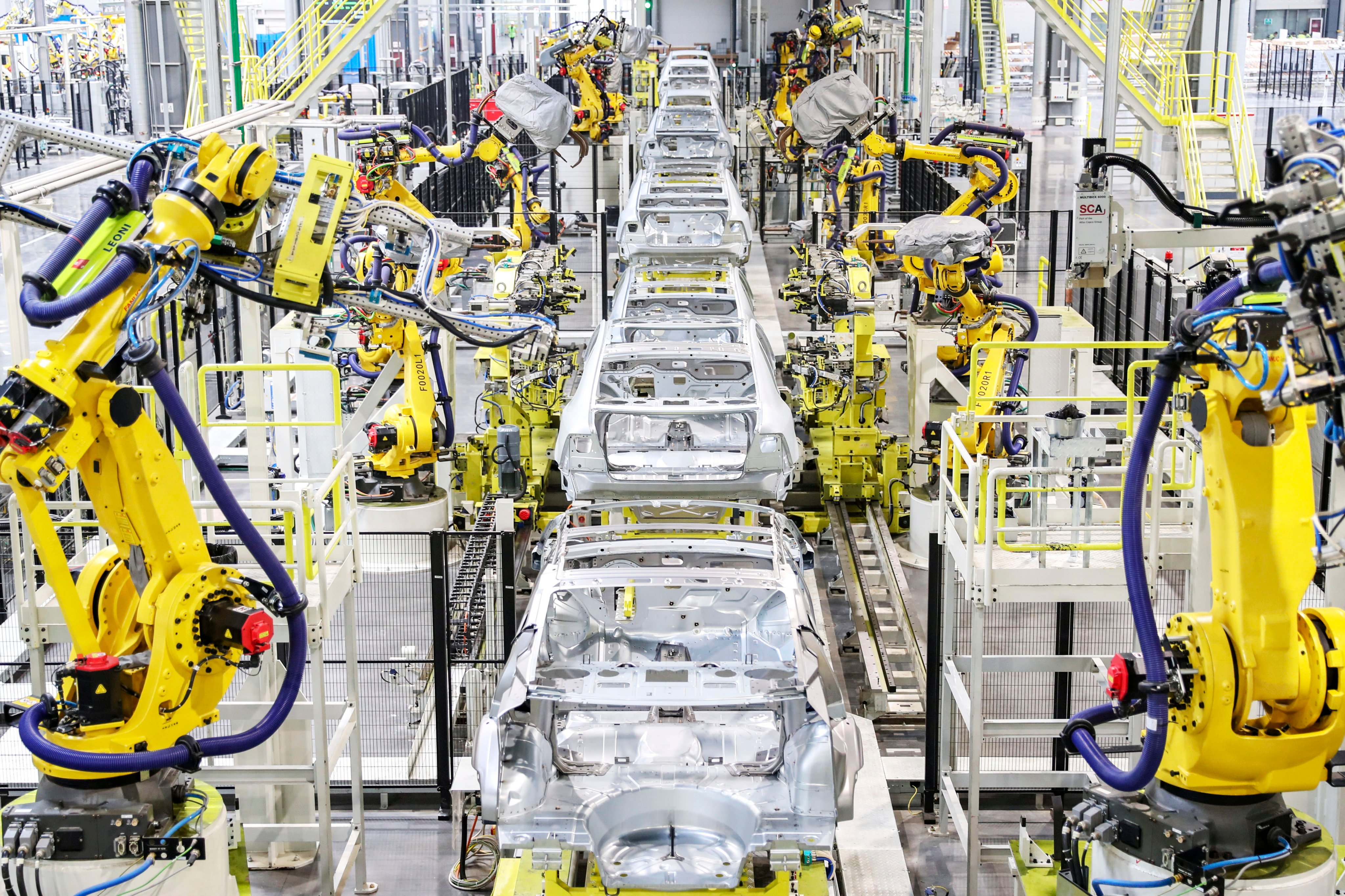 A view of Evergrande Group’s car production line