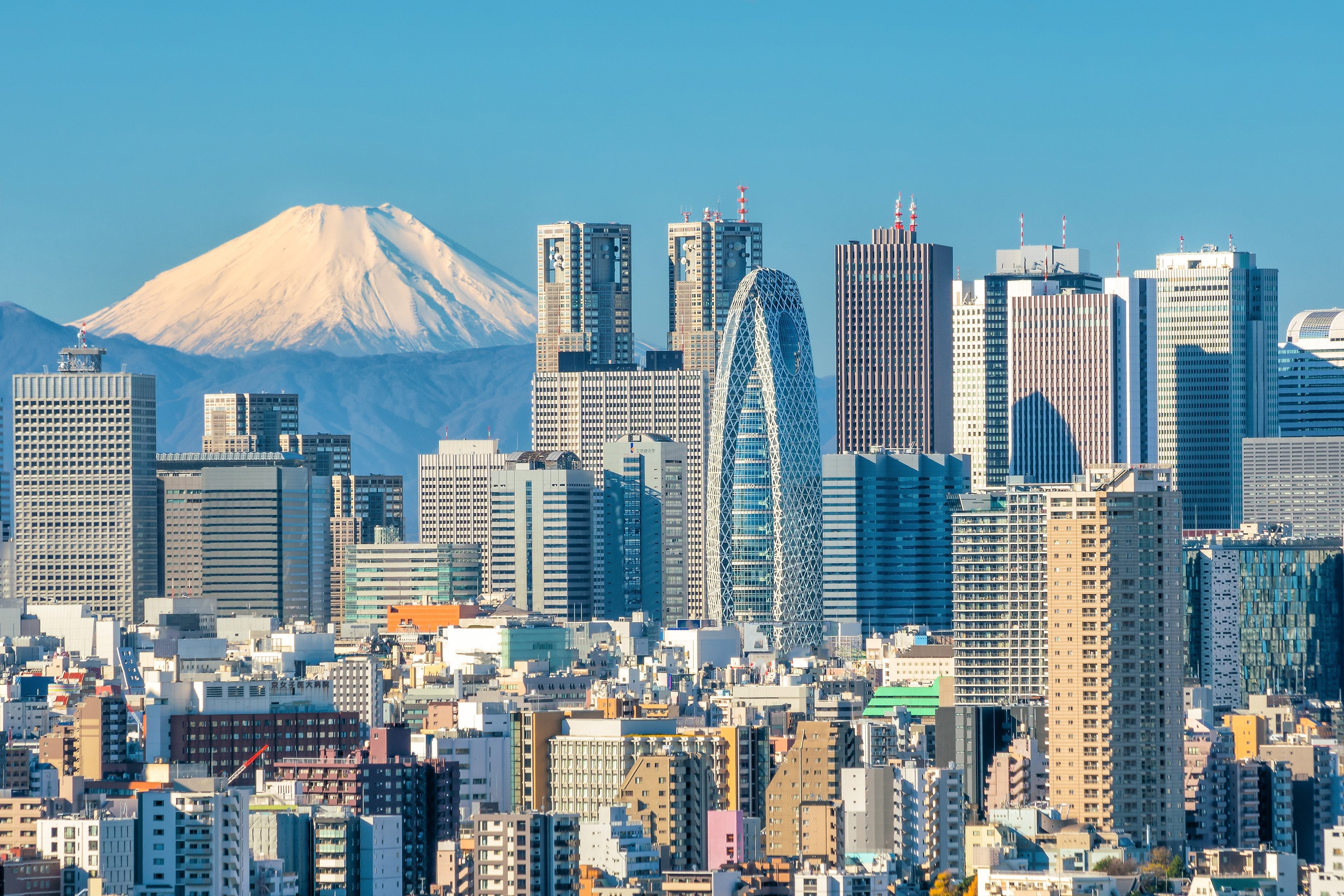 The Tokyo skyline pictured with Mount Fuji in the background. Japanese start-ups are drawing more attention as funding dries up in other markets. Photo: Shutterstock