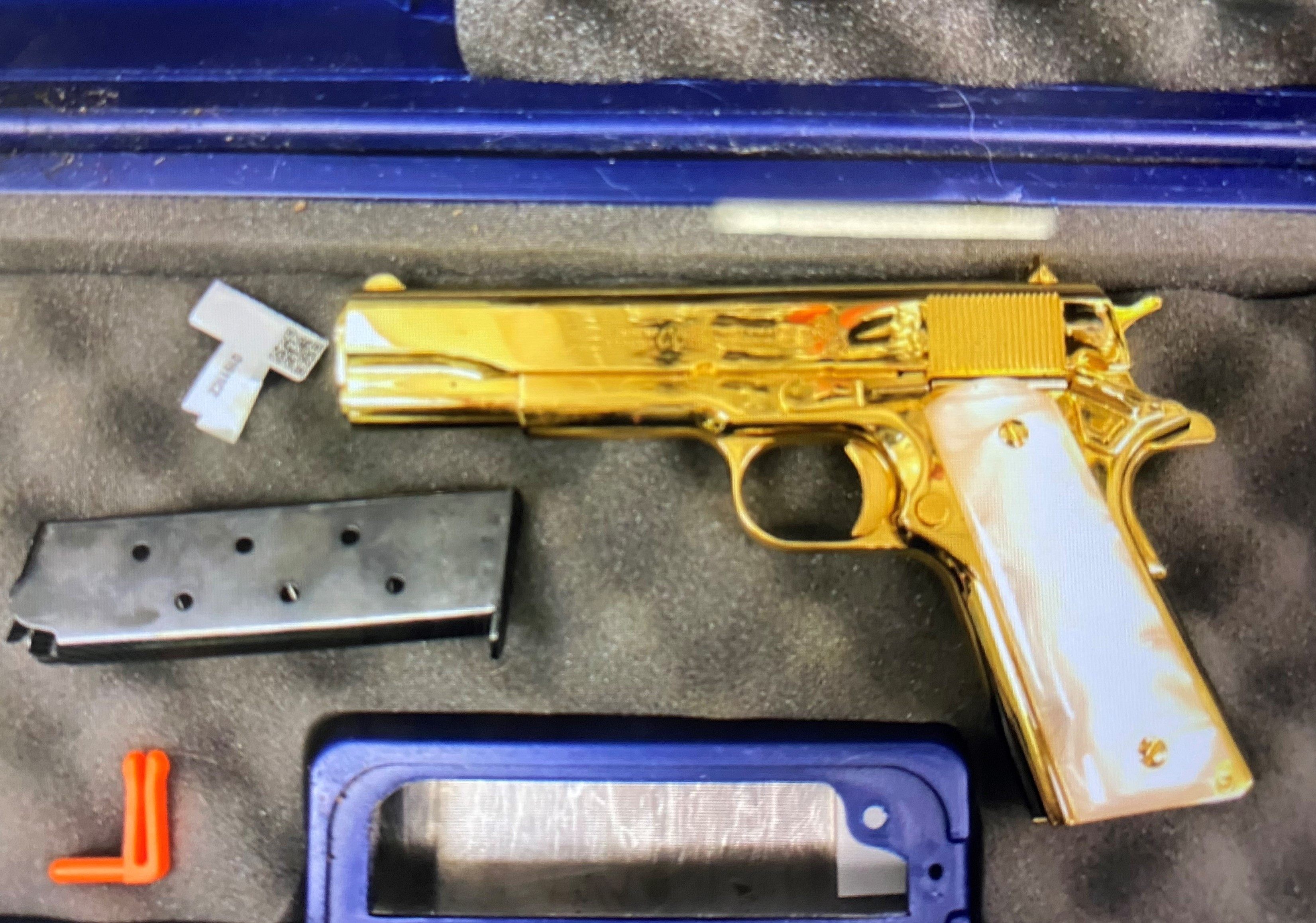 The US woman took an undeclared 24-carat gold-plated handgun on her flight from Los Angeles to Sydney. Photo: Australian Border Force