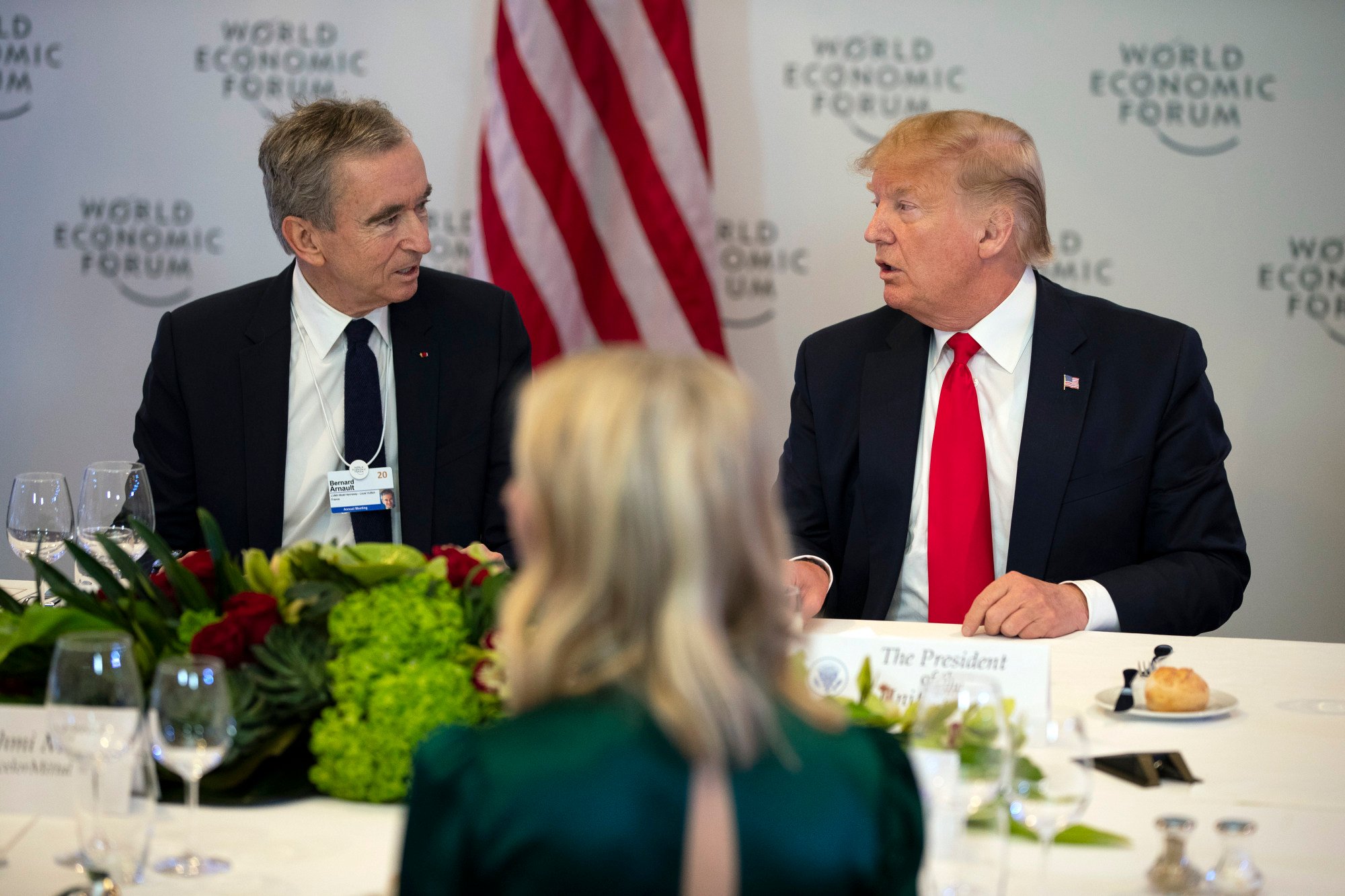 President Donald Trump is joined by Bernard Arnault CEO of LVMH