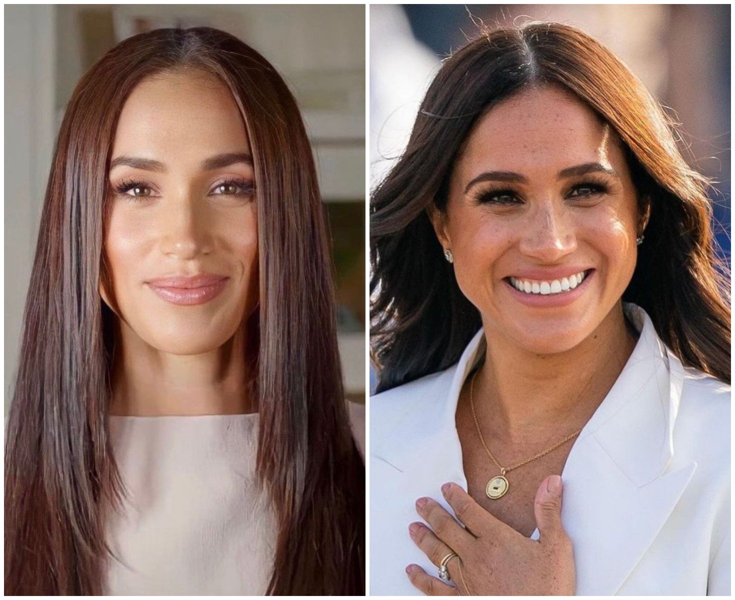 Meghan Markle has resurfaced with an ultra sleek new look. Photos: @about_meghanmarkle, @meghan_markle_page/Instagram