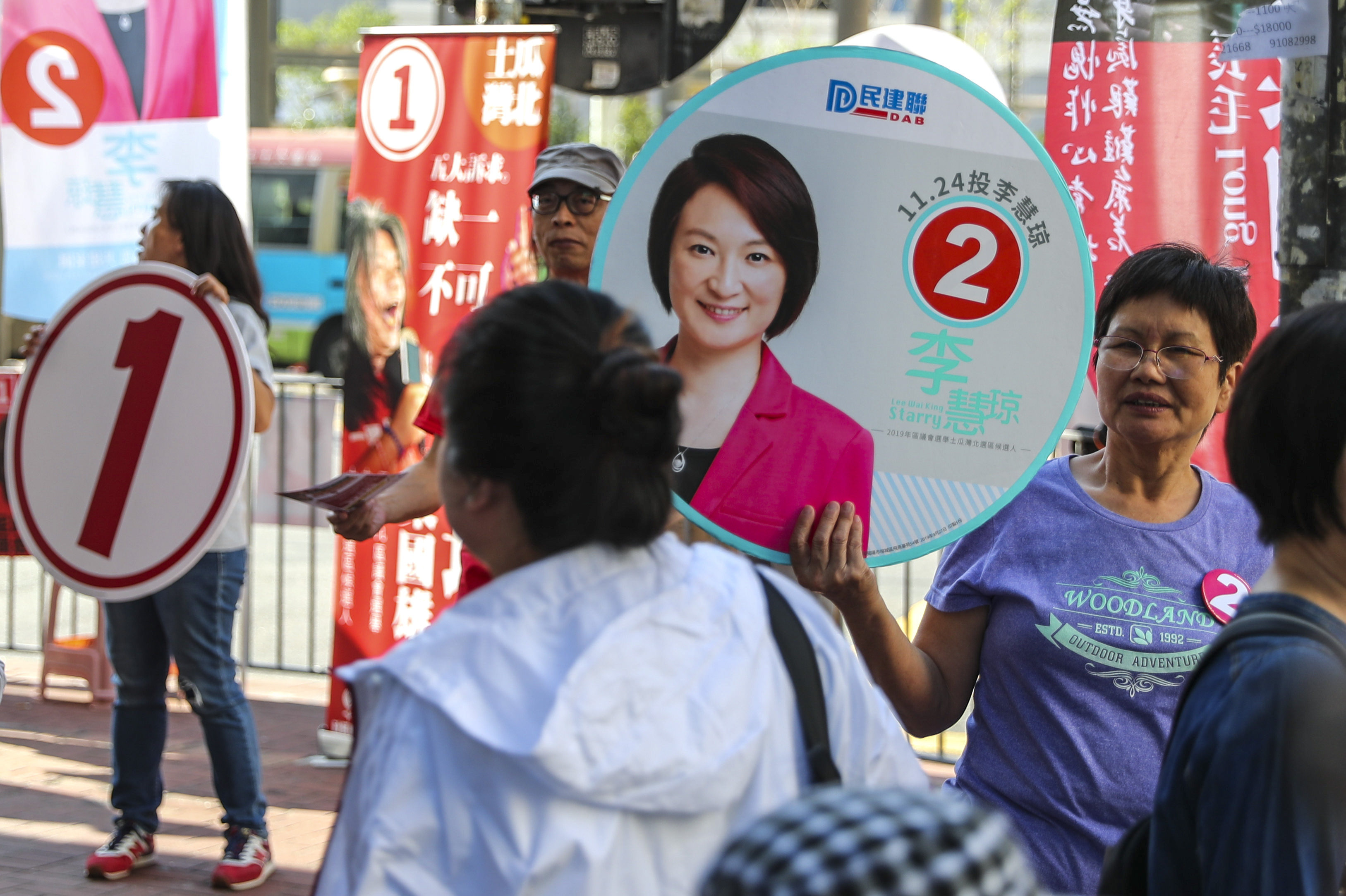 Voters appear for the district council election at polling stations at ELCHK Hung Hom Lutheran Primary School, To Kwa Wan on November 24, 2019. Photo: Sam Tsang