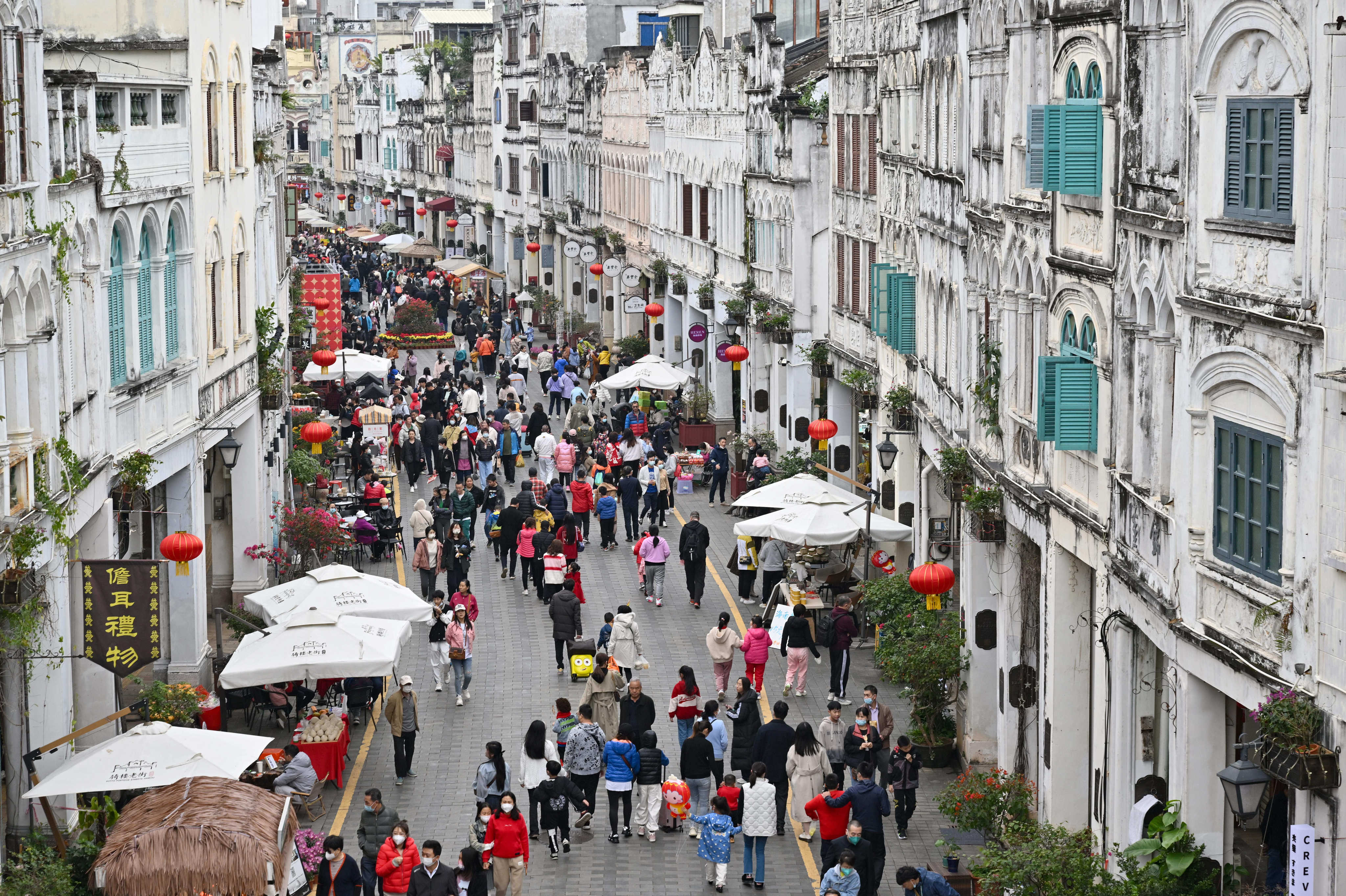 The Qilou ancient street in Haikou, in China’s southern Hainan province. Photo: Xinhua