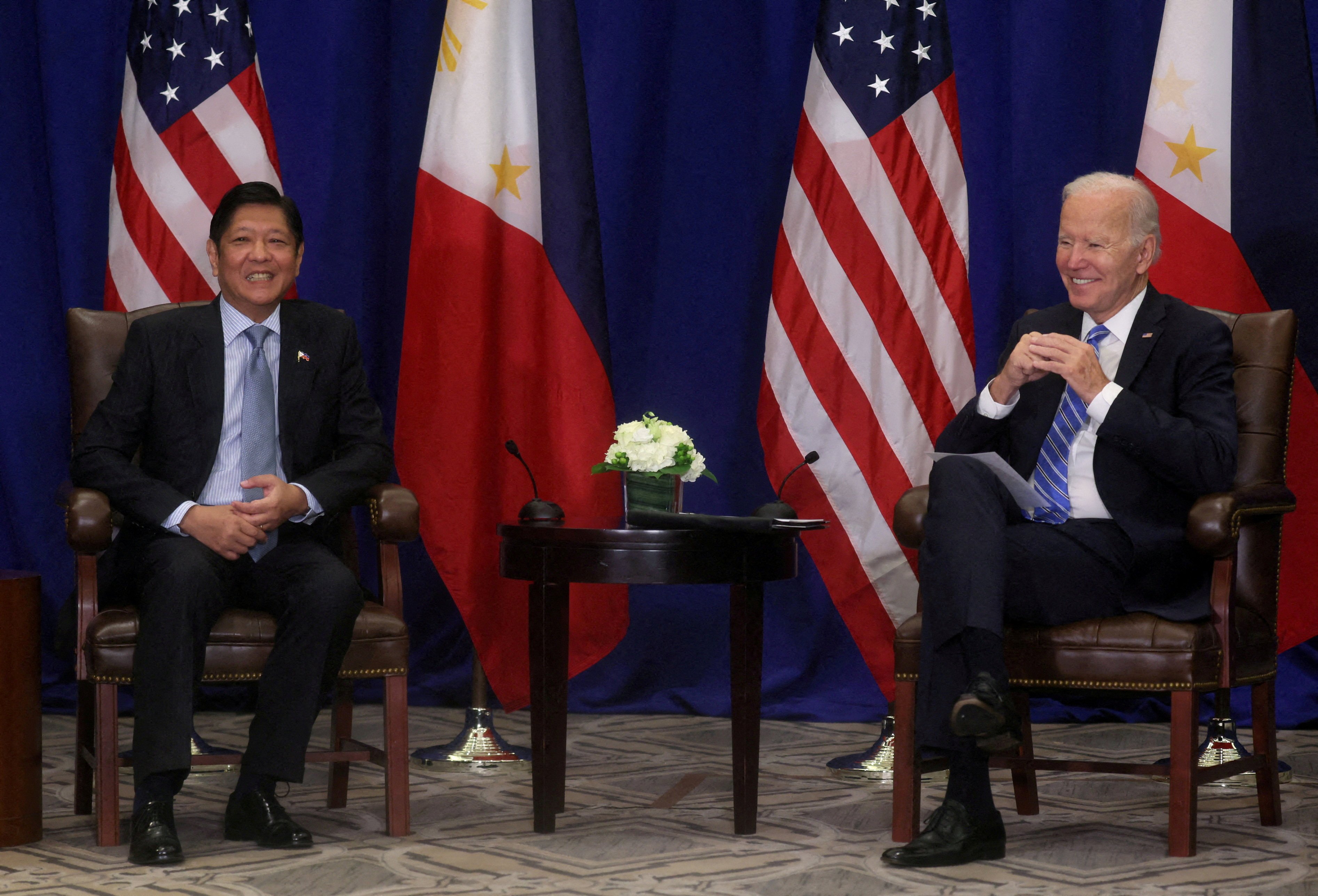 US President Joe Biden and Philippine President Ferdinand Marcos Jnr pictured when they met in New York in September 2022. Photo: Reuters