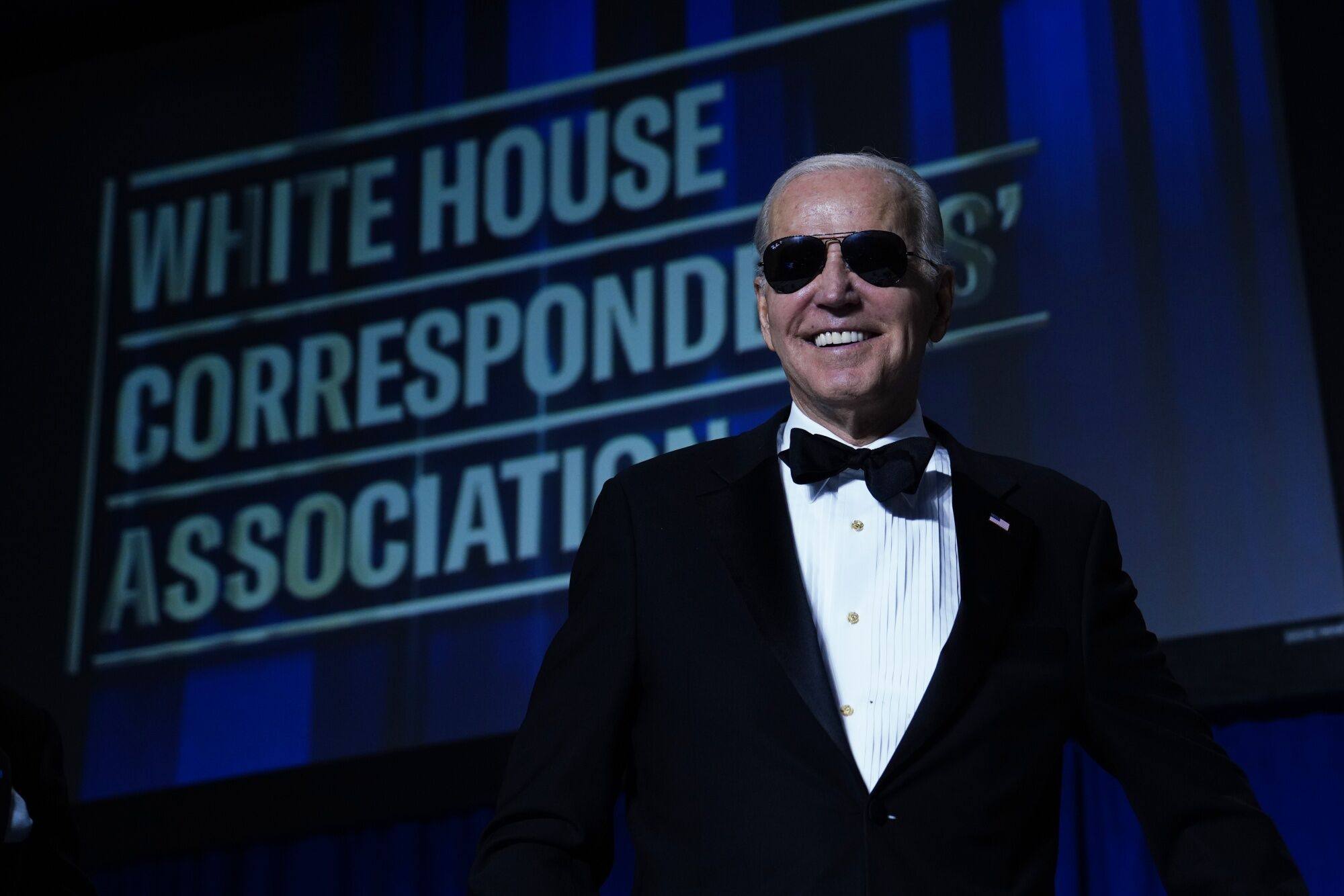 US President Joe Biden speaks during the White House Correspondents’ Association (WHCA) dinner in Washington. Photo: Bloomberg