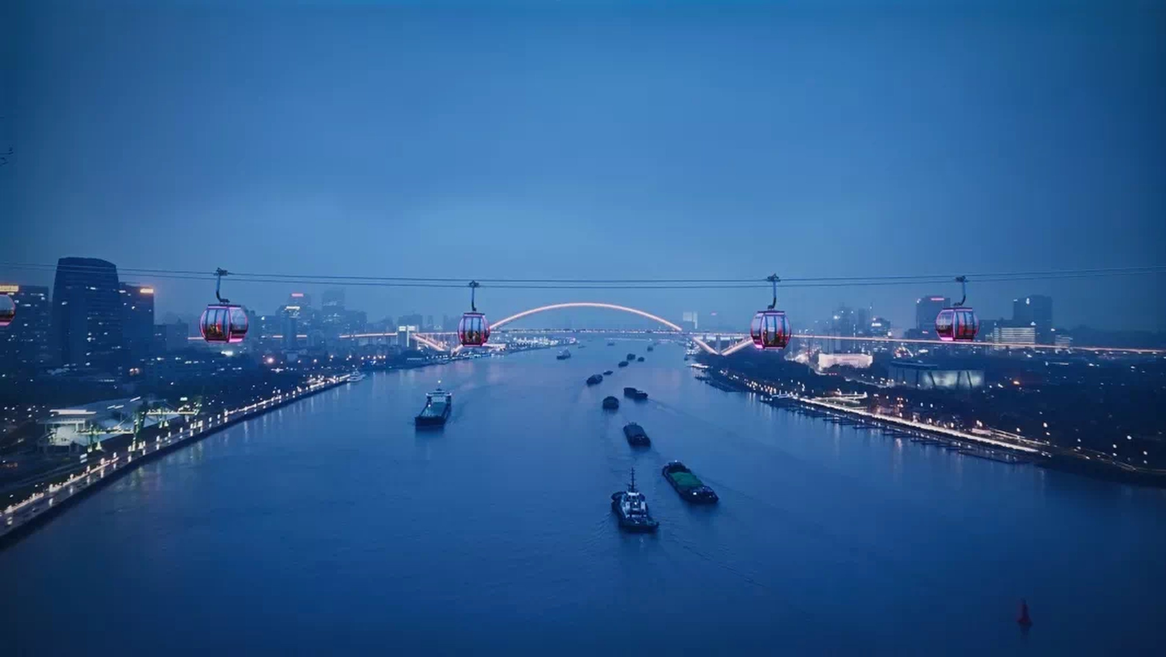 An artist’s impression of the cable car connecting the west and east banks of Huangpu River in Shanghai. Photo: Handout