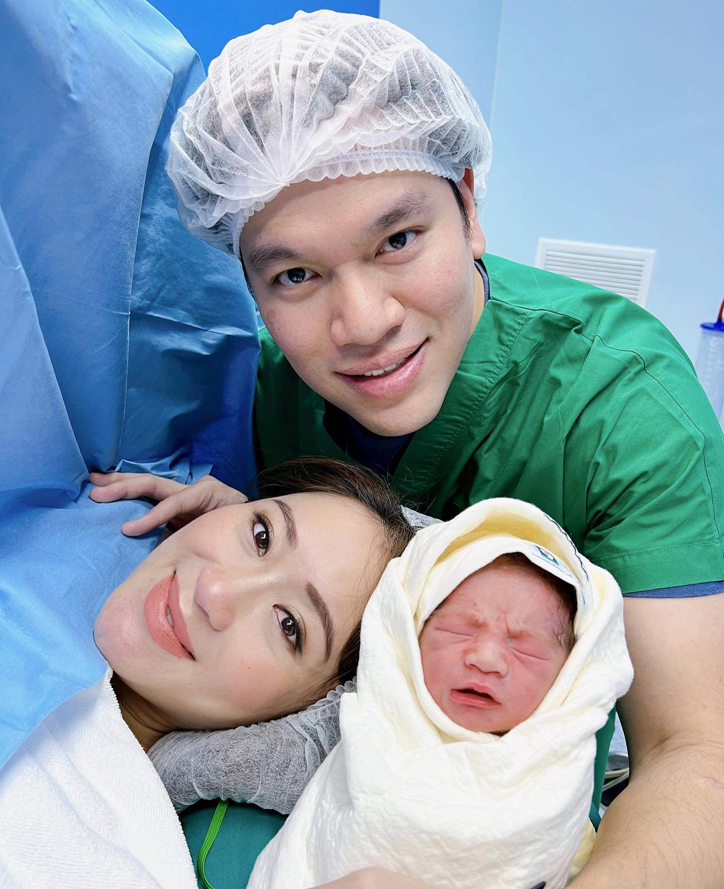 A photo Paetongtarn ‘Ung-Ing’ Shinawatra shared on Instagram celebrating the birth of her son Thasin. Photo: Instagram/@ingshin21