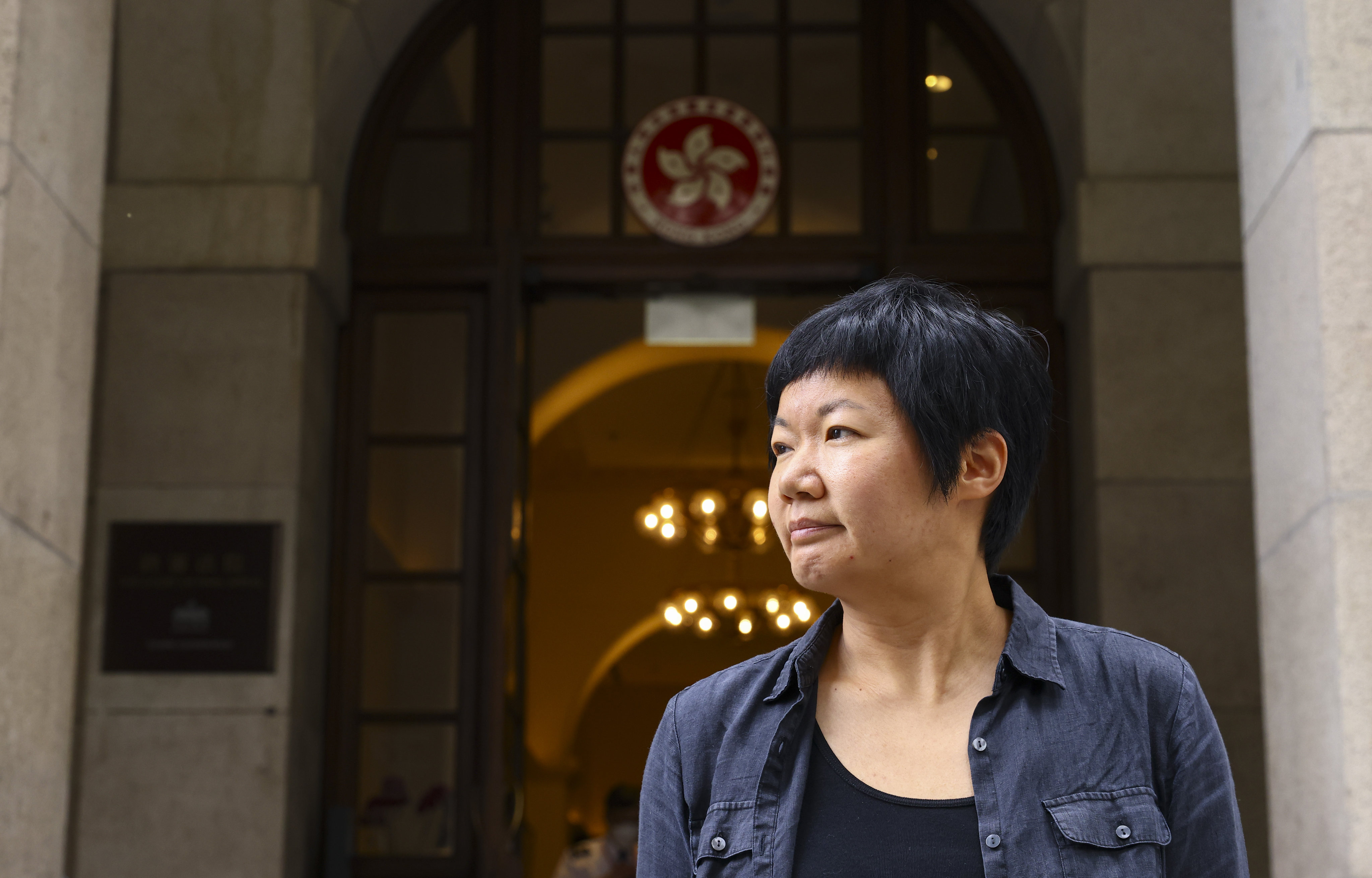 Former RTHK producer Bao Choy outside the Court of Final Appeal, where her legal team is arguing that her conviction for making false statements to obtain car registration information for a documentary on an organised attack during the 2019 social unrest should be quashed. Photo: Dickson Lee