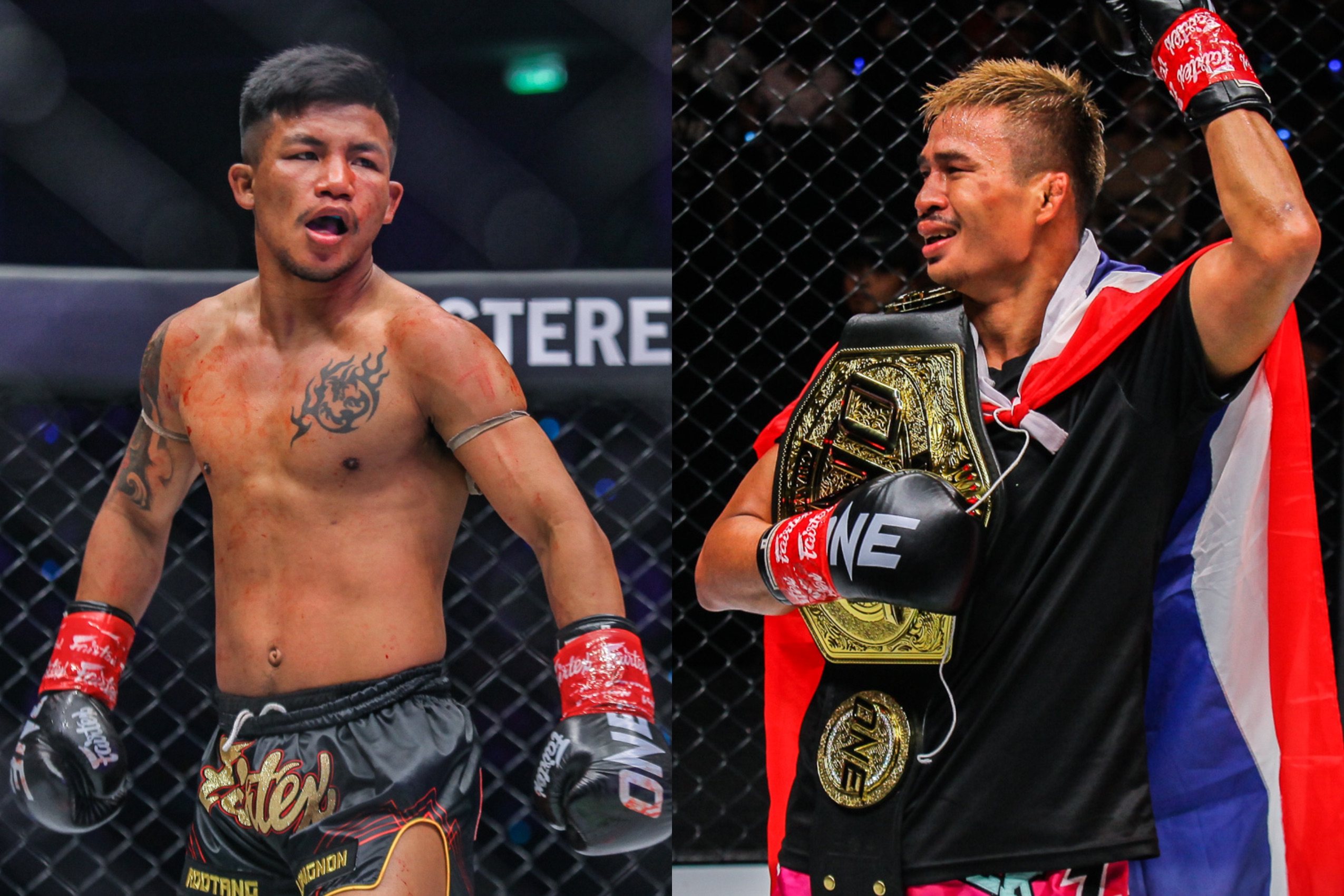 Rodtang Jitmuangnon (left) and Superlek Kiatmoo9 were set to fight for flyweight kickboxing gold at ONE Fight Night 8 in Singapore. Photos: ONE Championship.