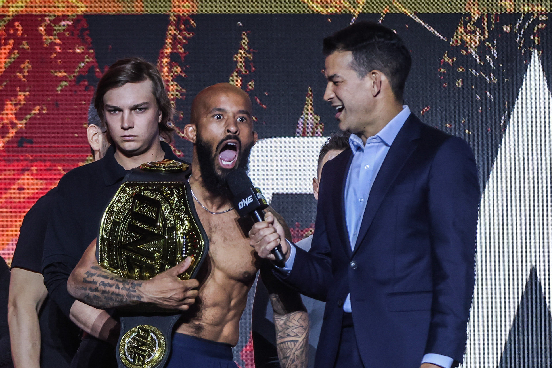 Demetrious Johnson at the ONE Fight Night 10 face offs in Denver. Photos: ONE Championship